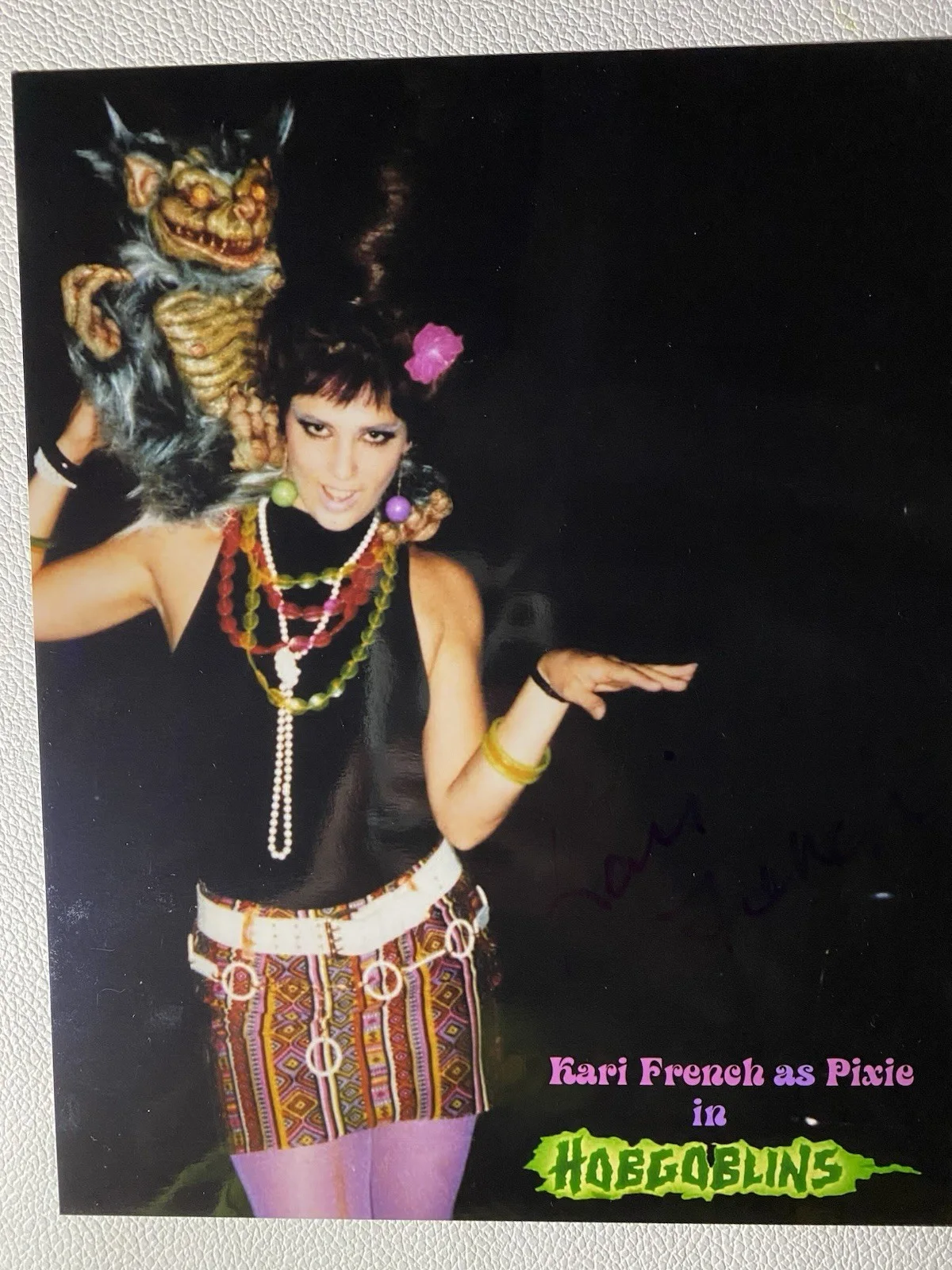 Kari French — Hobgoblins ‘88 Cult Film, Signed 8x10 Photo of Pixie, Mystery Science Theater