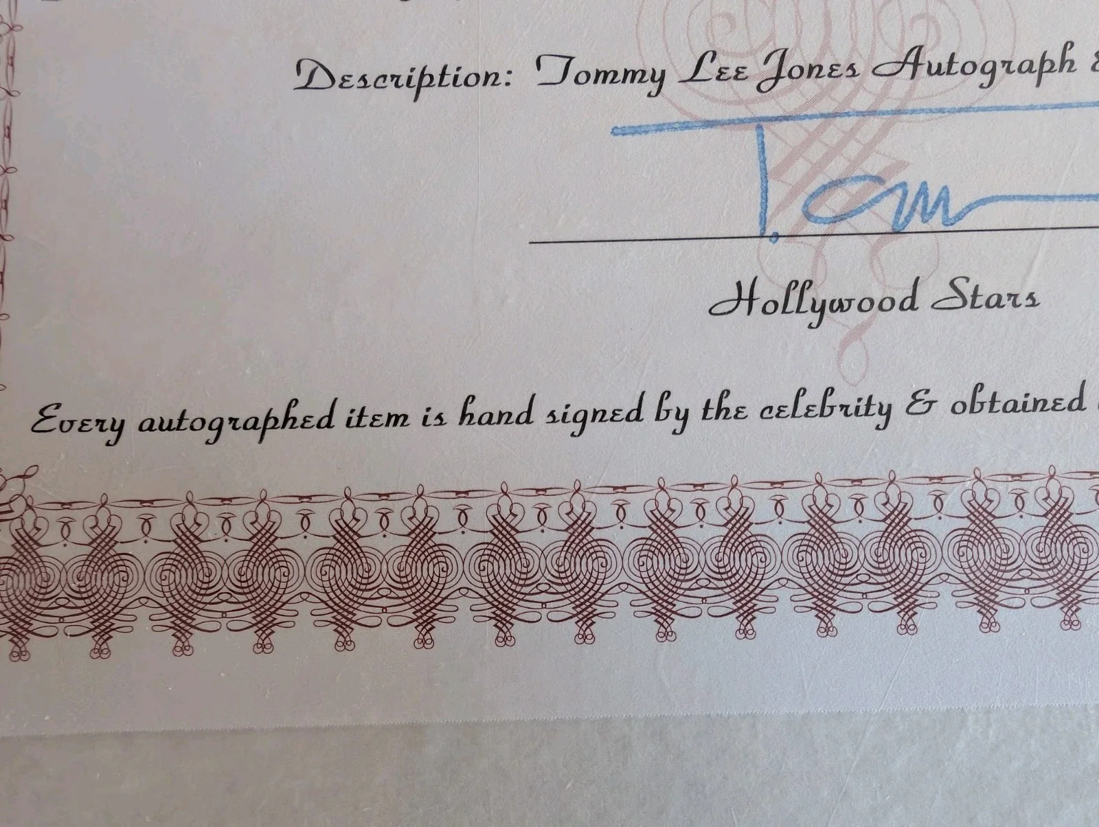 Tommy Lee Jones — Tommy Lee Jones Autographed Signed Promo Color Photo in Sleeve 8 X 10 w/COA, изображение 4