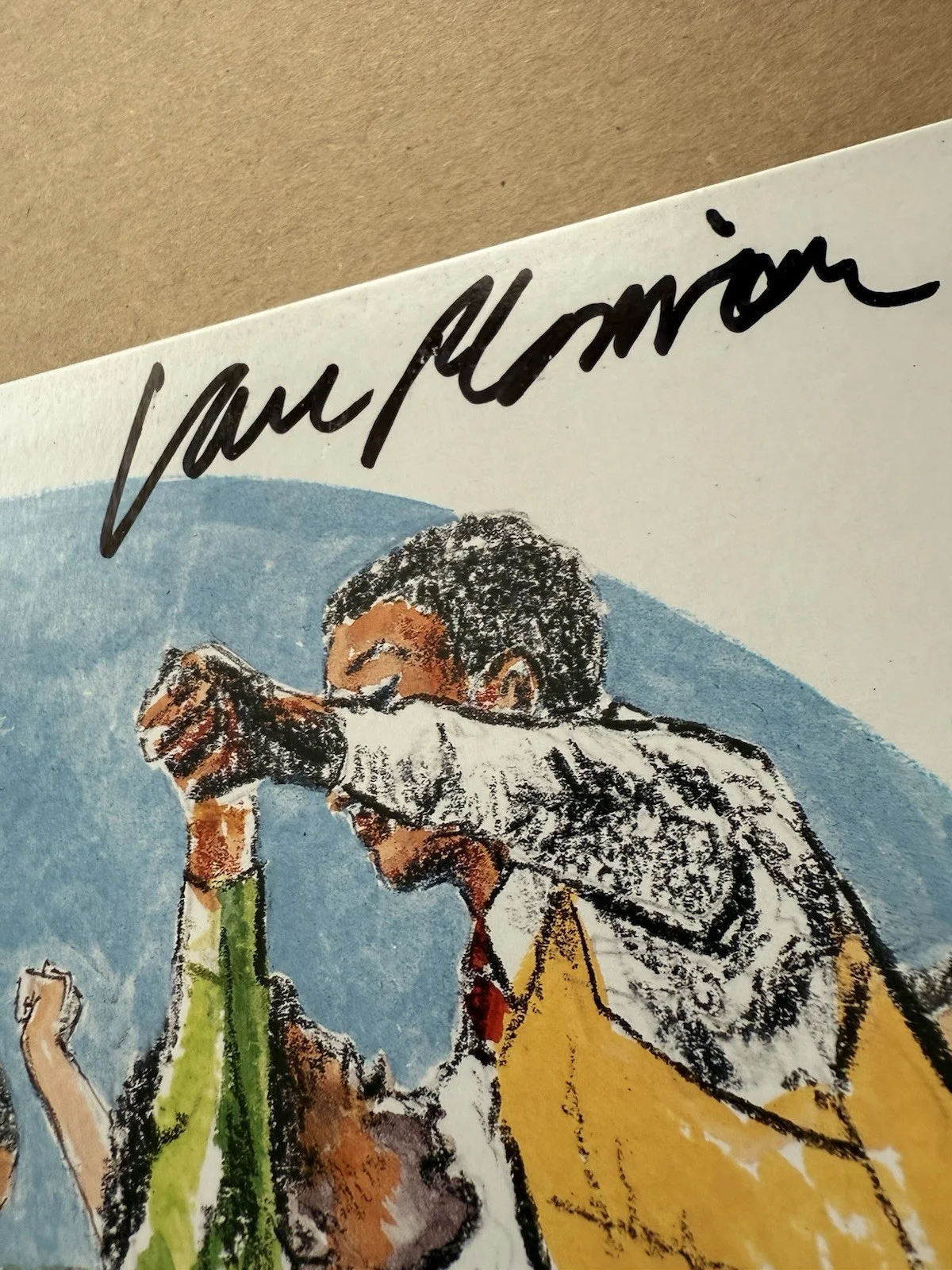 VAN MORRISON HAND SIGNED ACCENTUATE THE POSITIVE AUTOGRAPHED Double Blue Vinyl, image 2