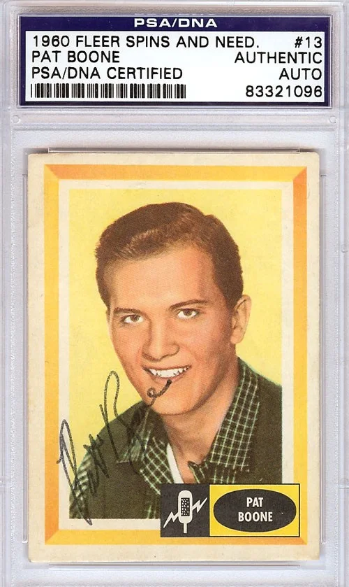 Pat Boone — Pat Boone Autographed Signed 1960 Fleer Spins & Needles Card #13 PSA/DNA