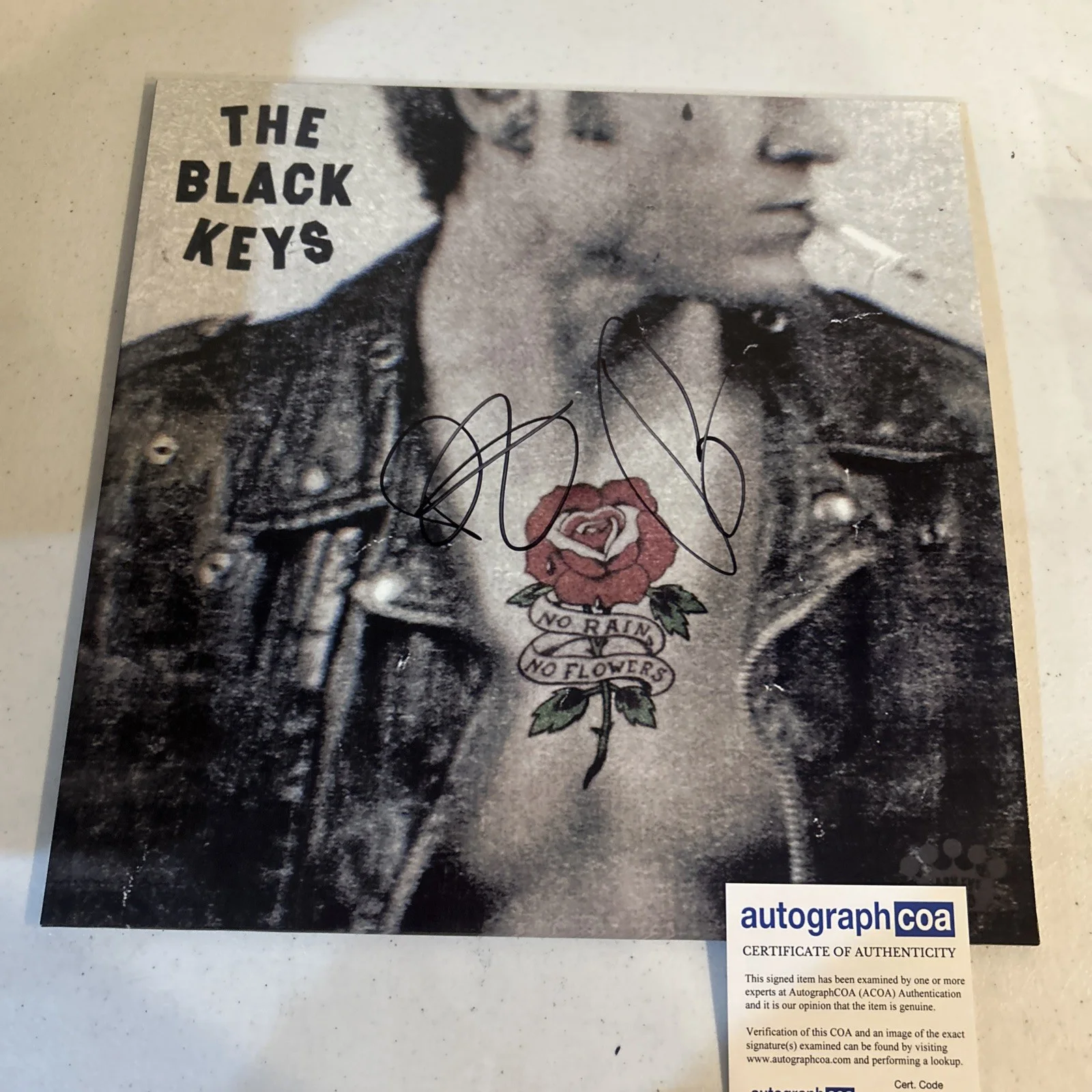 THE BLACK KEYS SIGNED AUTOGRAPH VINYL ACOA NO RAIN NO FLOWERS RECORD LP, image 3