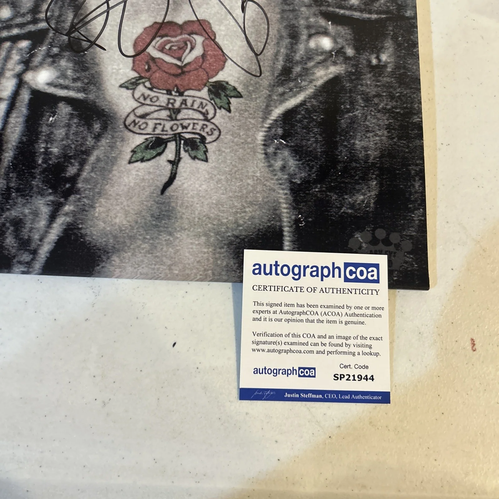 THE BLACK KEYS SIGNED AUTOGRAPH VINYL ACOA NO RAIN NO FLOWERS RECORD LP, image 5