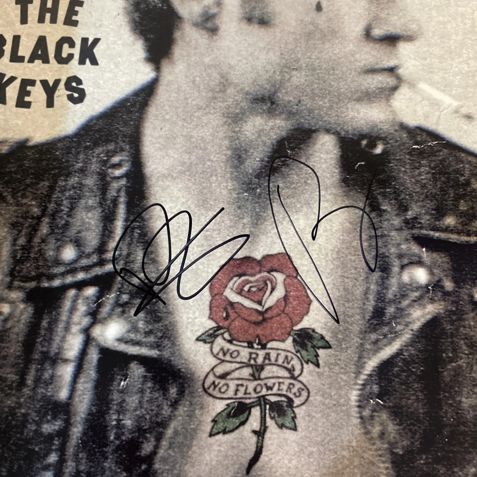 THE BLACK KEYS SIGNED AUTOGRAPH VINYL ACOA NO RAIN NO FLOWERS RECORD LP, image 4