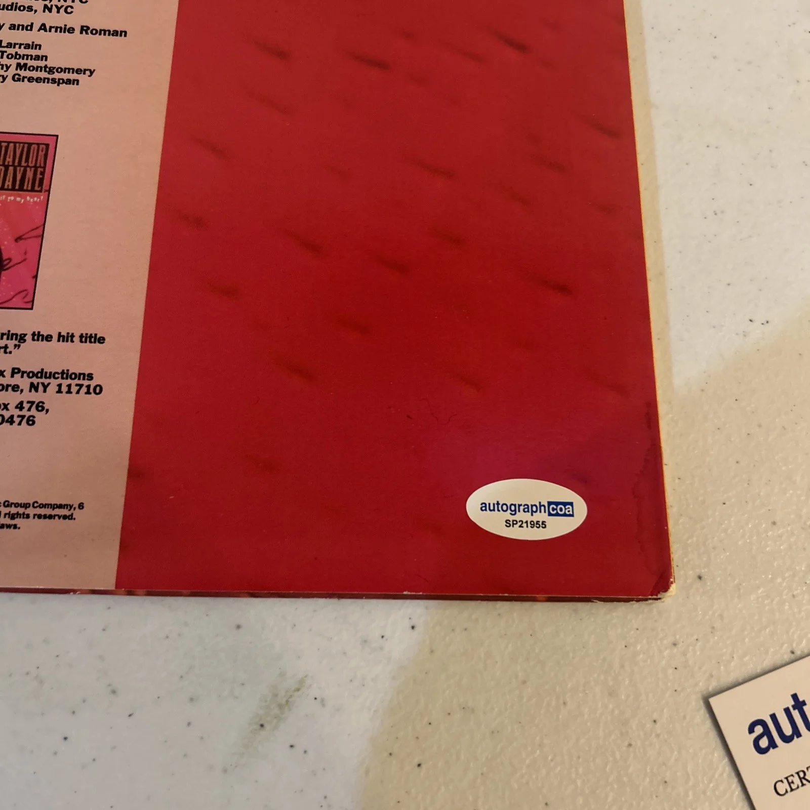 TAYLOR DAYNE SIGNED AUTOGRAPH VINYL ALBUM ACOA PROVE YOUR LOVE RECORD LP, изображение 5