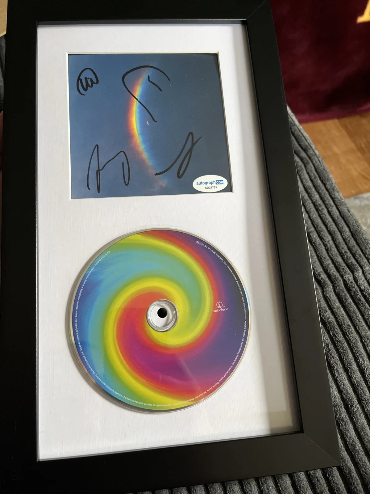 Coldplay signed Moon Music CD DISPLAY MATTED framed ACOA COA FULL BAND AUTO, image 2
