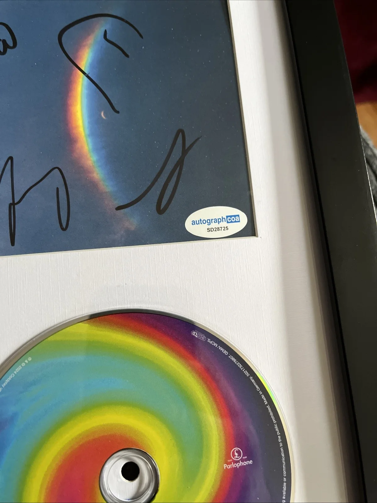 Coldplay signed Moon Music CD DISPLAY MATTED framed ACOA COA FULL BAND AUTO, image 3