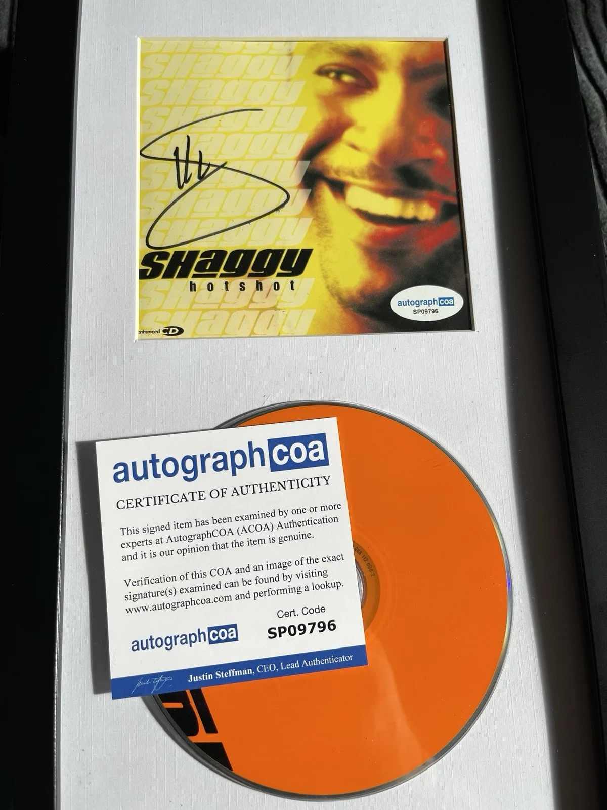 SHAGGY SIGNED HOTSHOT CD ALBUM AUTOGRAPH FRAMED DISPLAY ACOA CERT ANGEL, изображение 2