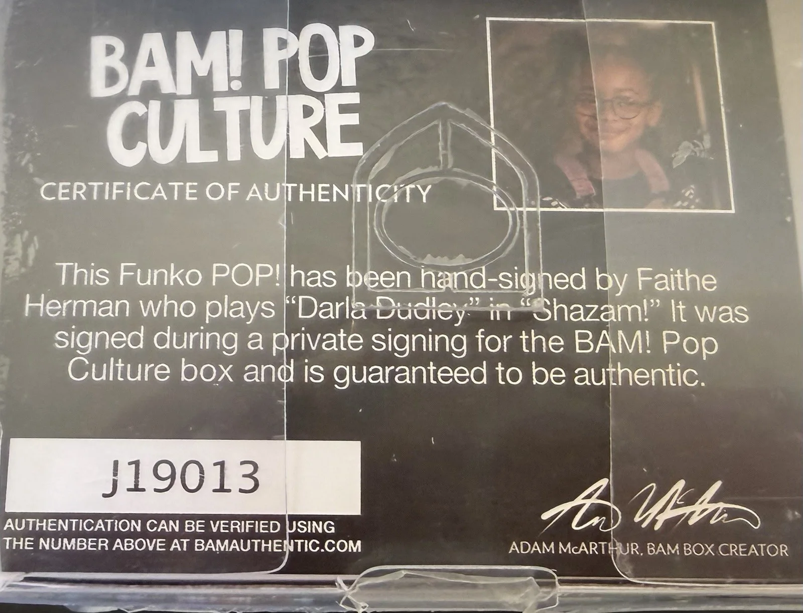 Faithe Herman — Faith Herman ‘Darla’ Autographed Shazam Funko Pop #264 Signed COA, изображение 5