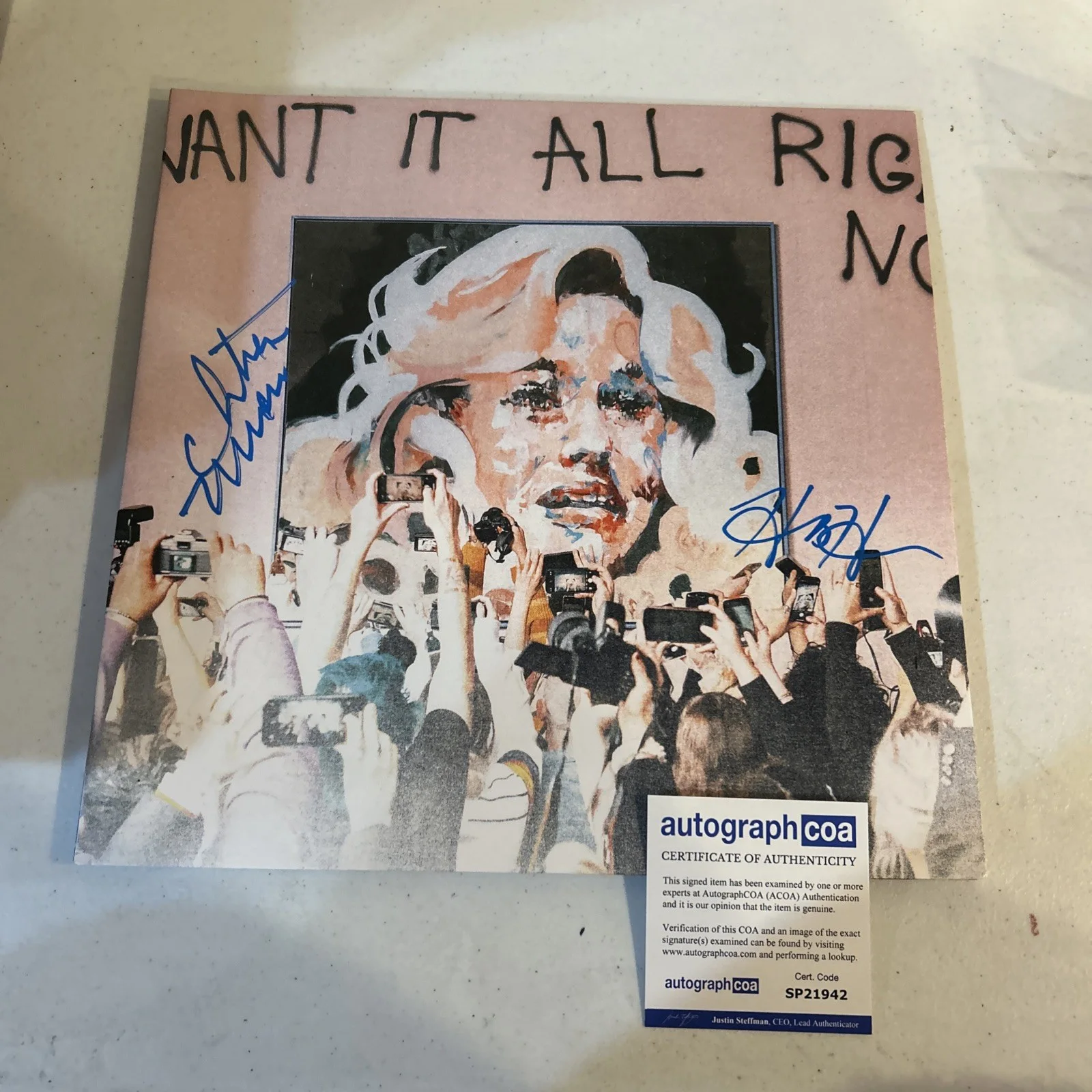 GROUPLOVE SIGNED AUTOGRAPH VINYL ALBUM ACOA I WANT IT ALL RIGHT NOW RECORD, изображение 2