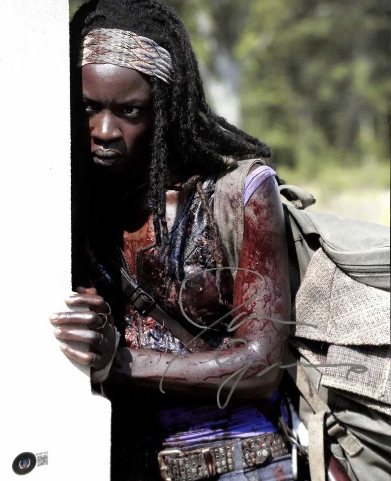 Danai Gurira — Danai Gurira "Michonne" BAS COA The Walking Dead Signed 11x14 Photograph BECKETT