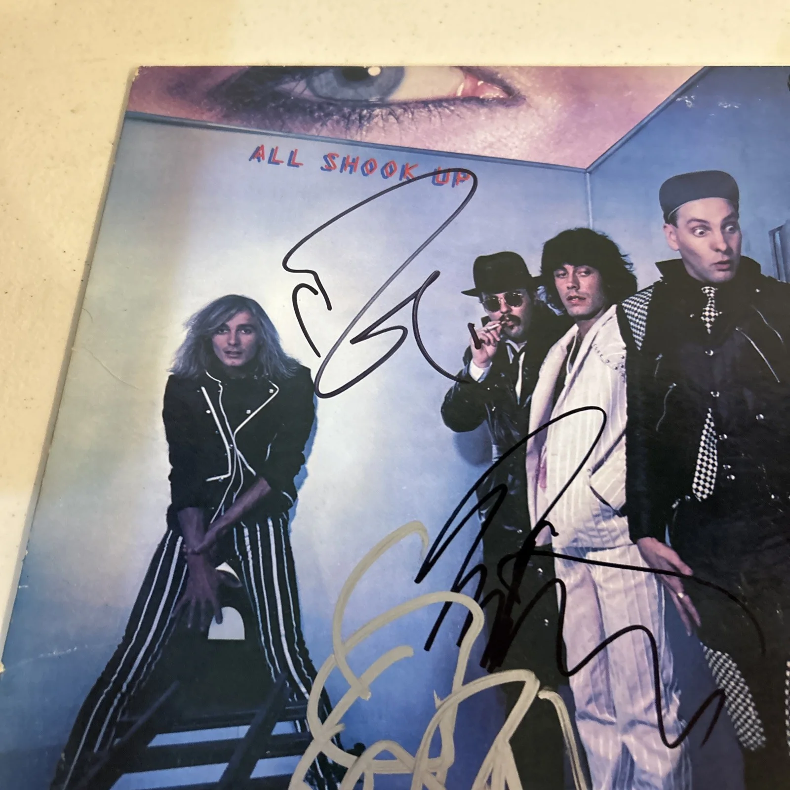 CHEAP TRICK SIGNED AUTOGRAPH VINYL ALBUM ALL SHOOK UP RECORD RICK ROBIN & TOM, image 3