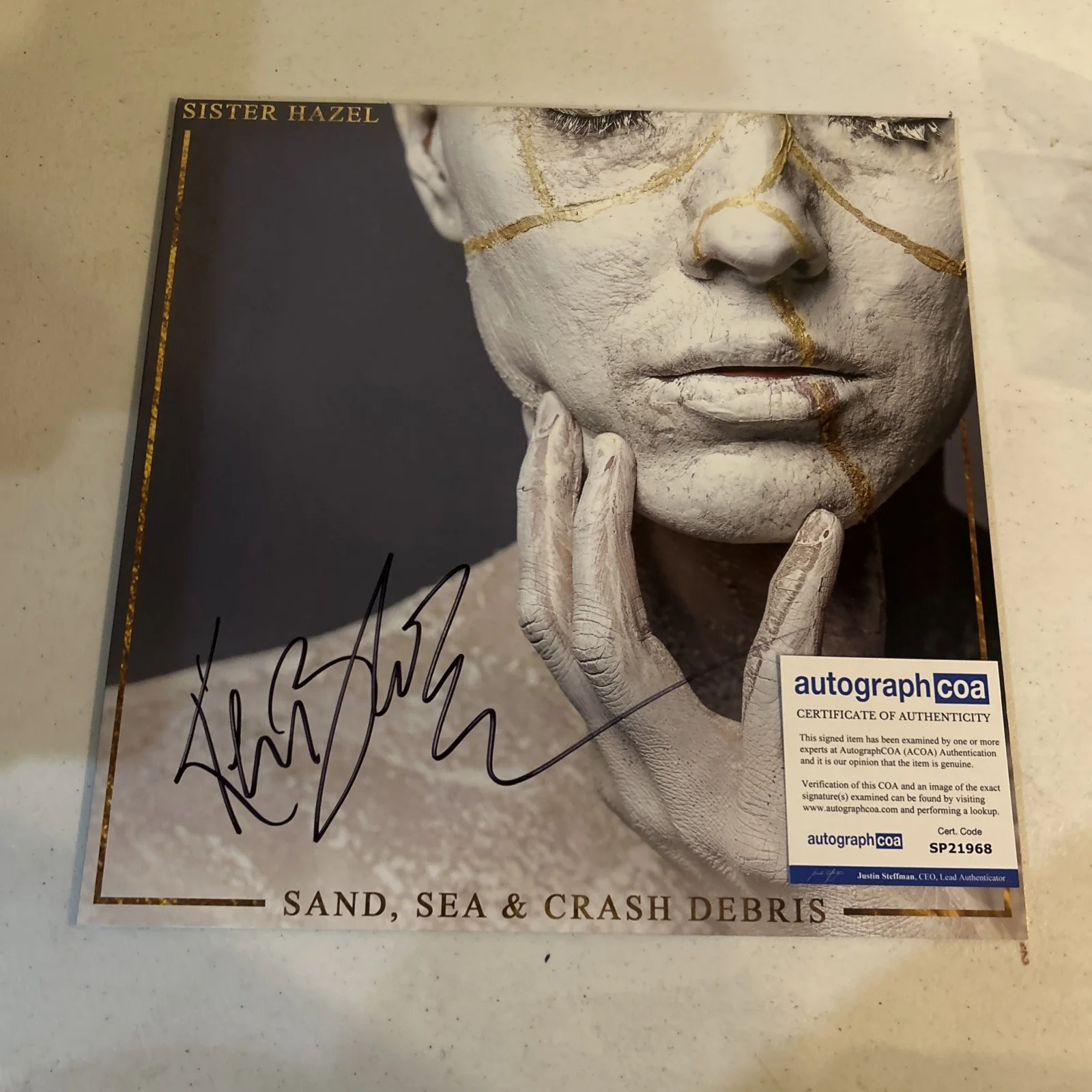 KEN BLOCK SISTER HAZEL SIGNED AUTOGRAPH VINYL ALBUM ACOA SAND SEA & CRASH DEBRIS, image 2