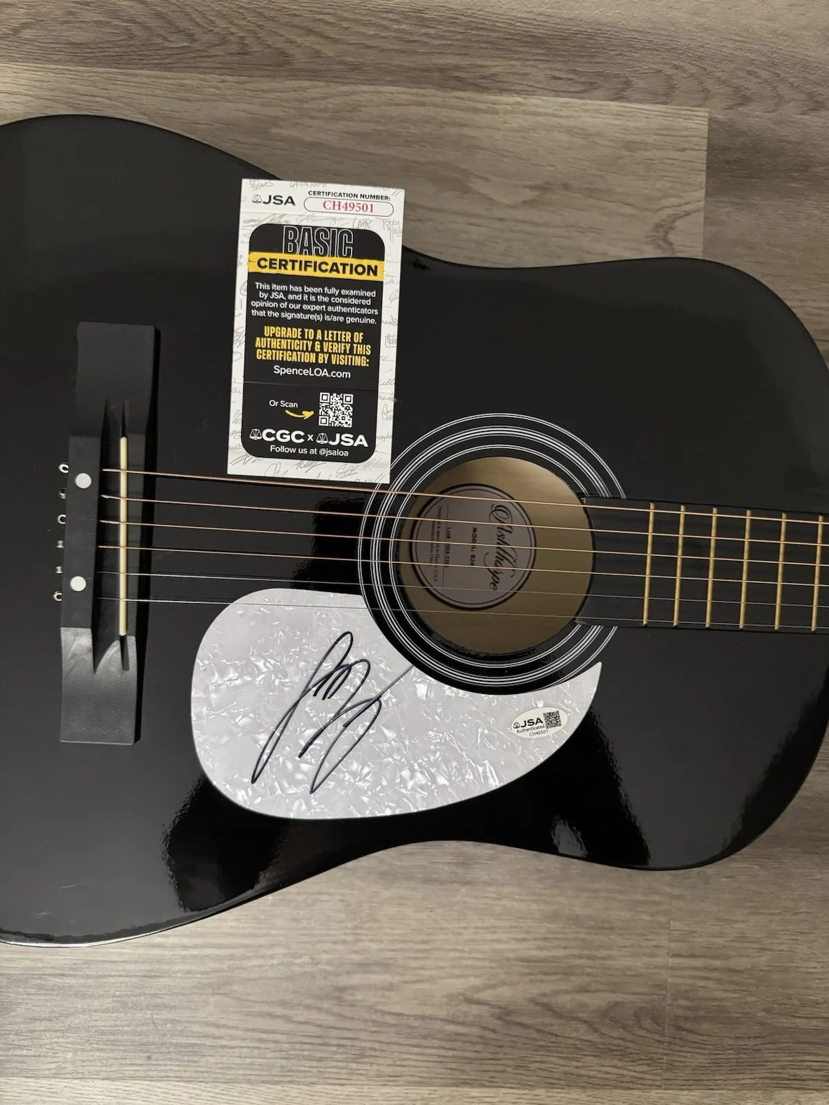Luke Bryan Autograph Signed Black Guitar Ashthorpe 38” Country Music JSA COA, изображение 2