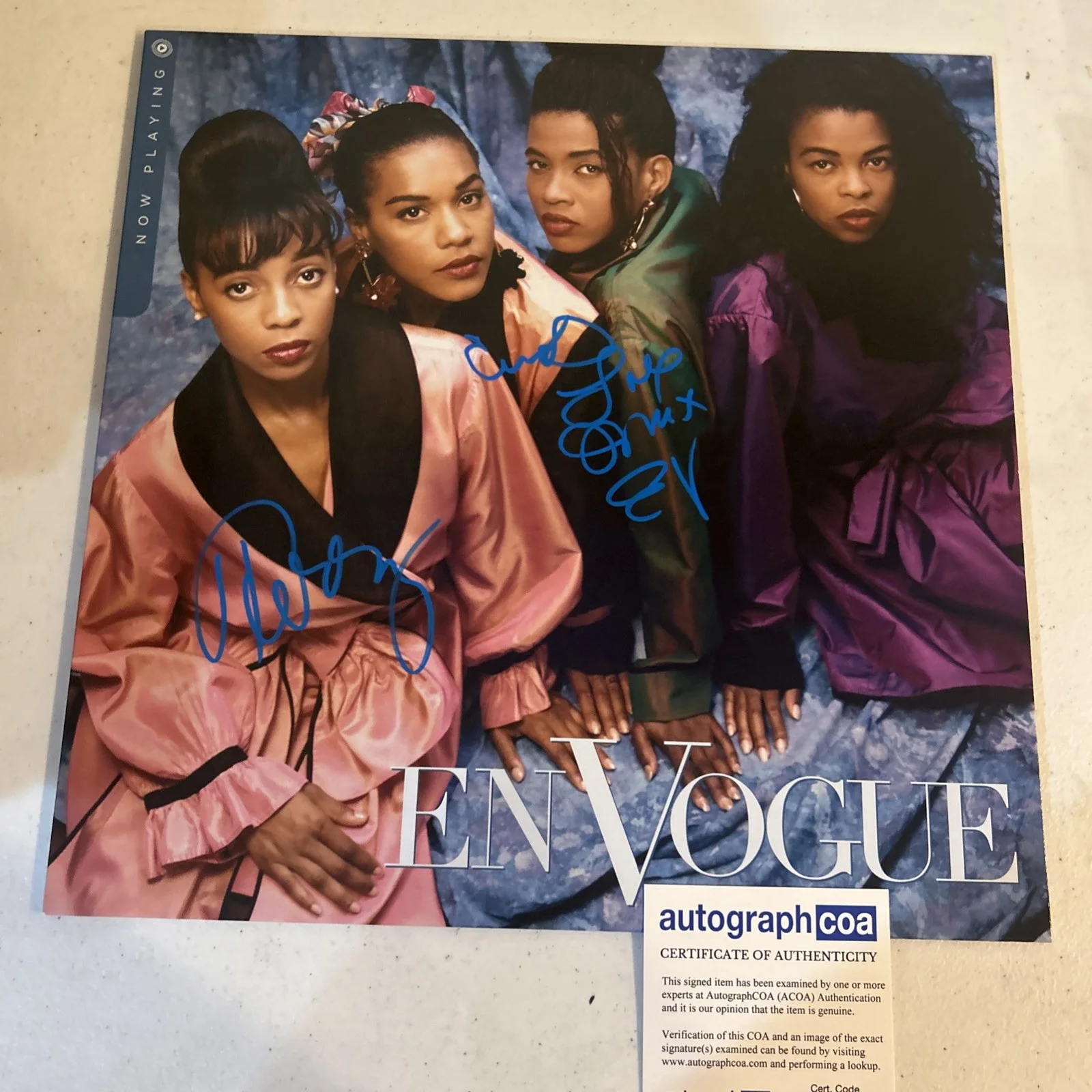 EN VOGUE SIGNED AUTOGRAPH VINYL ALBUM ACOA “ NOW PLAYING” RECORD LP, изображение 3