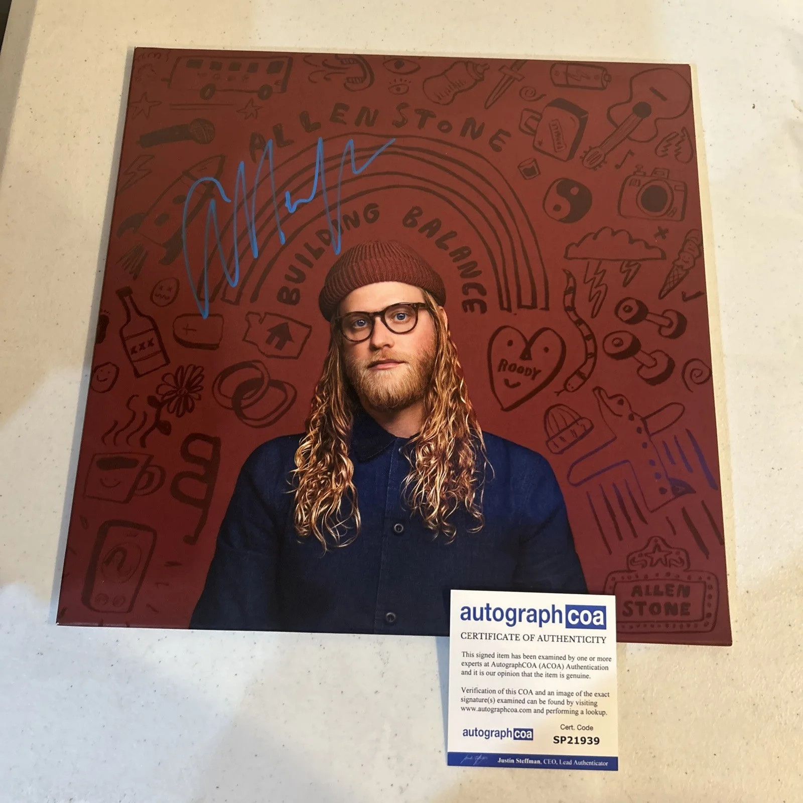 ALLEN STONE SIGNED AUTOGRAPH VINYL ALBUM ACOA BUILDING BALANCE RECORD LP, изображение 5