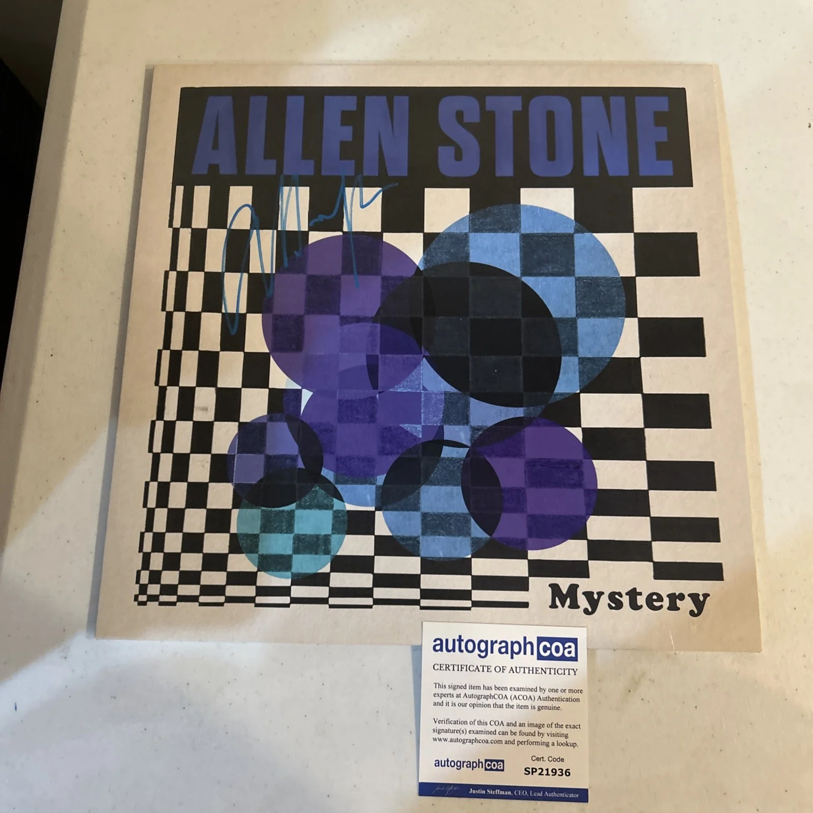 ALLEN STONE SIGNED AUTOGRAPH VINYL ALBUM ACOA MYSTERY RECORD LP, image 3