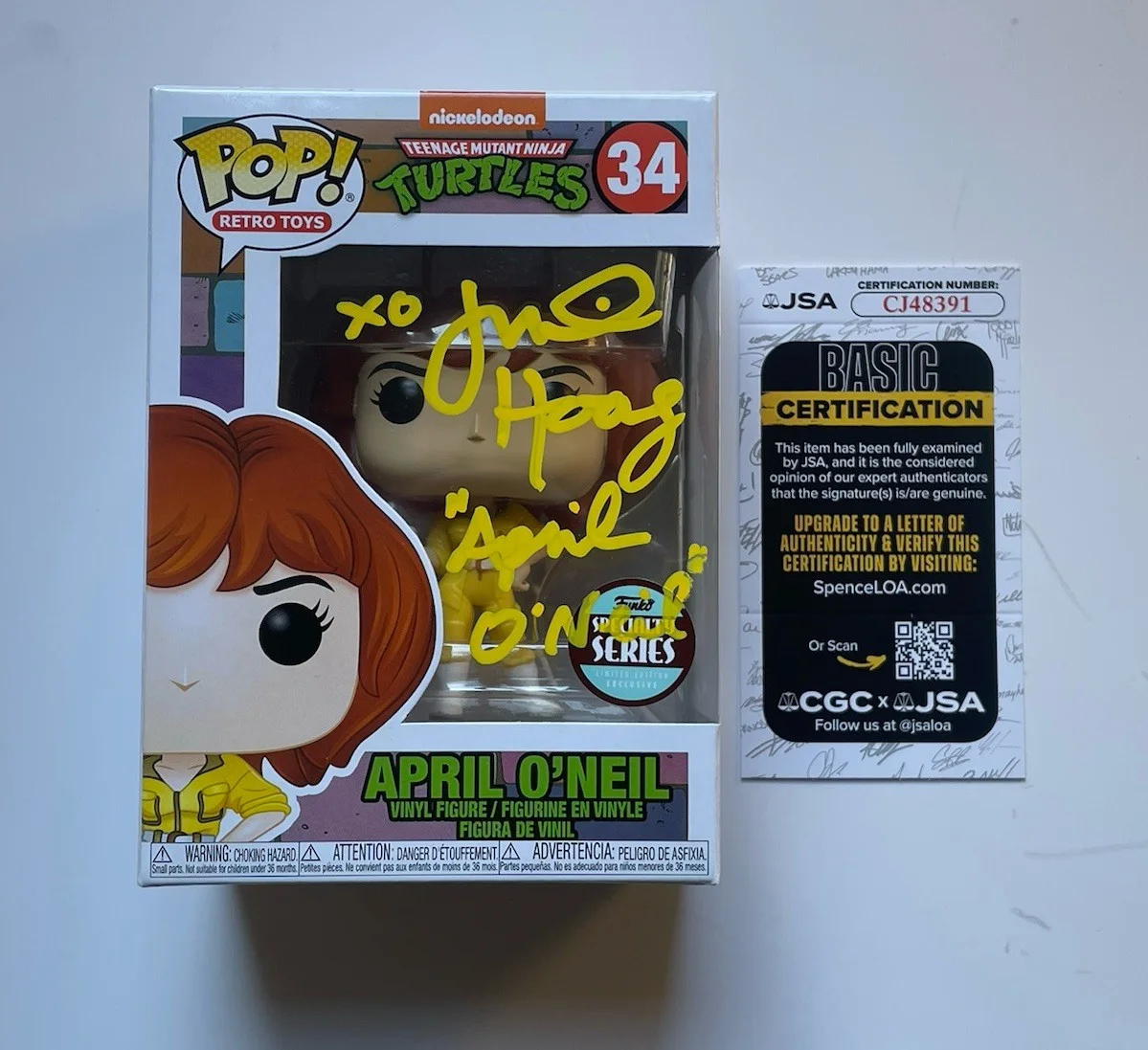 Judith Hoag — Judith Hoag Hand Signed Funko JSA Authentic Actress April O’neil TMNT