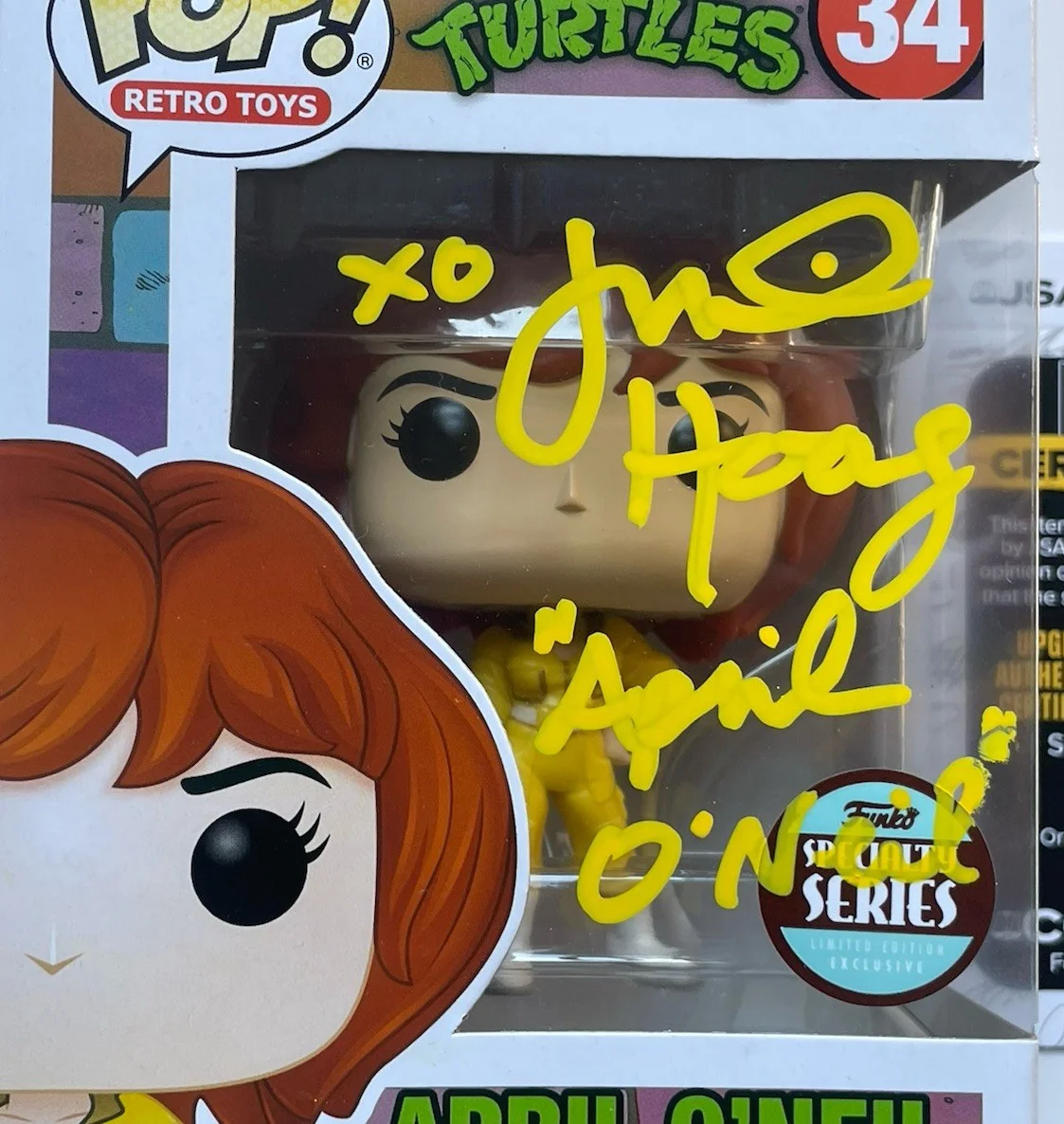 Judith Hoag — Judith Hoag Hand Signed Funko JSA Authentic Actress April O’neil TMNT, image 2
