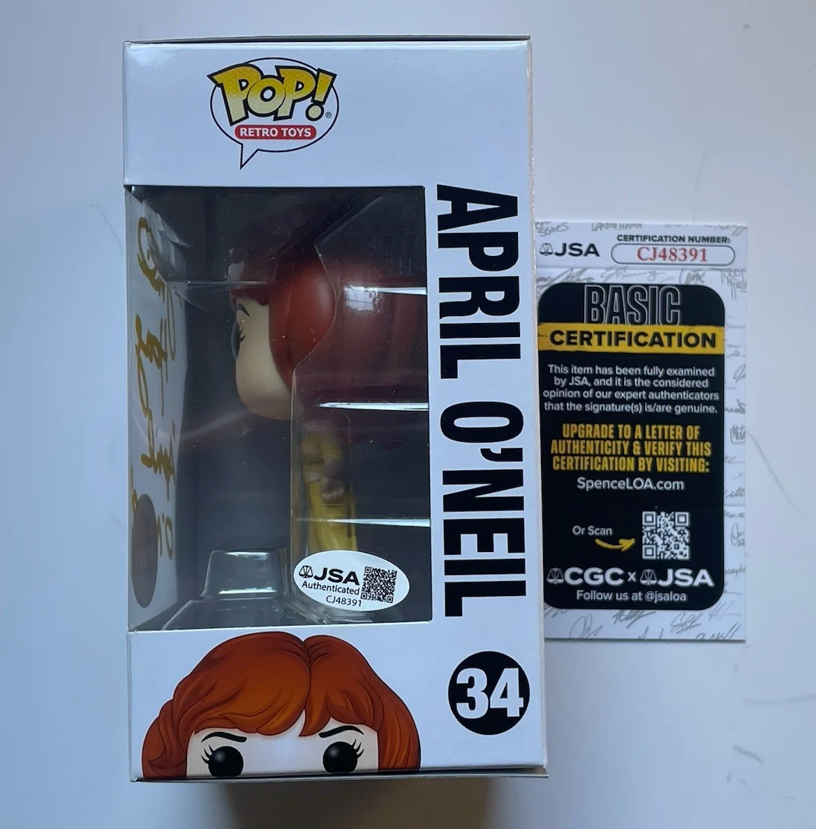 Judith Hoag — Judith Hoag Hand Signed Funko JSA Authentic Actress April O’neil TMNT, image 3