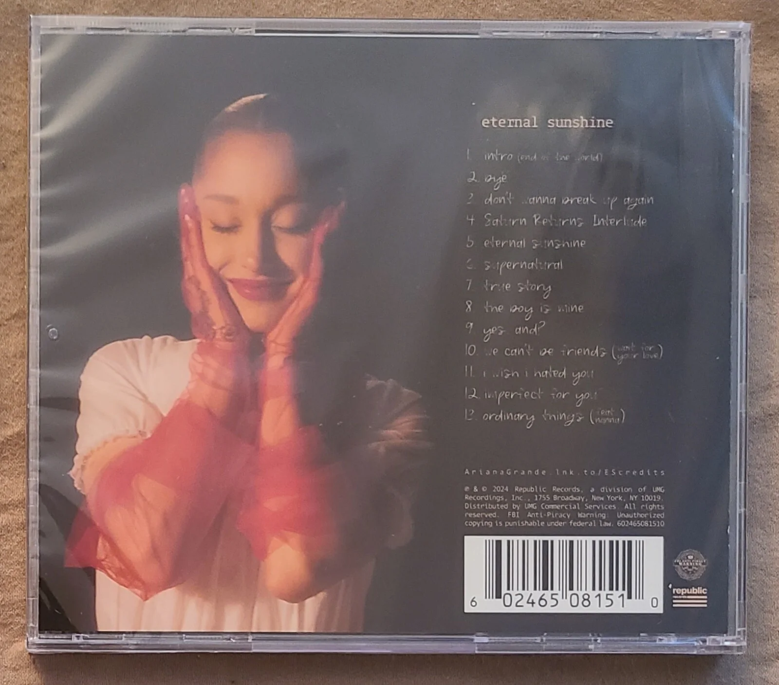 Ariana Grande Eternal Sunshine SIGNED CD - Full Signature, image 3