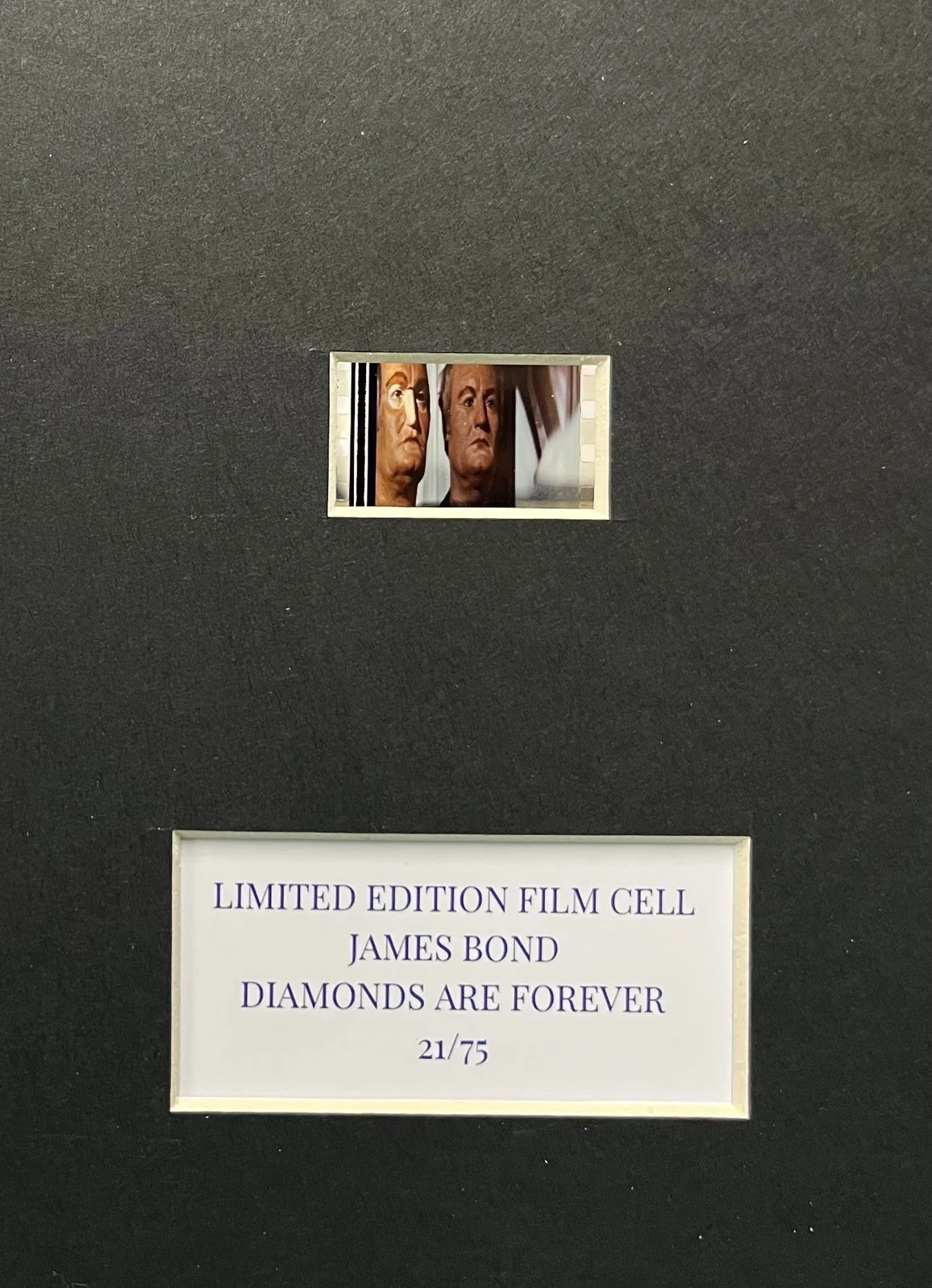 007 JAMES BOND. DIAMONDS ARE FOREVER . 35mm Film Cell Mounted Display, изображение 3