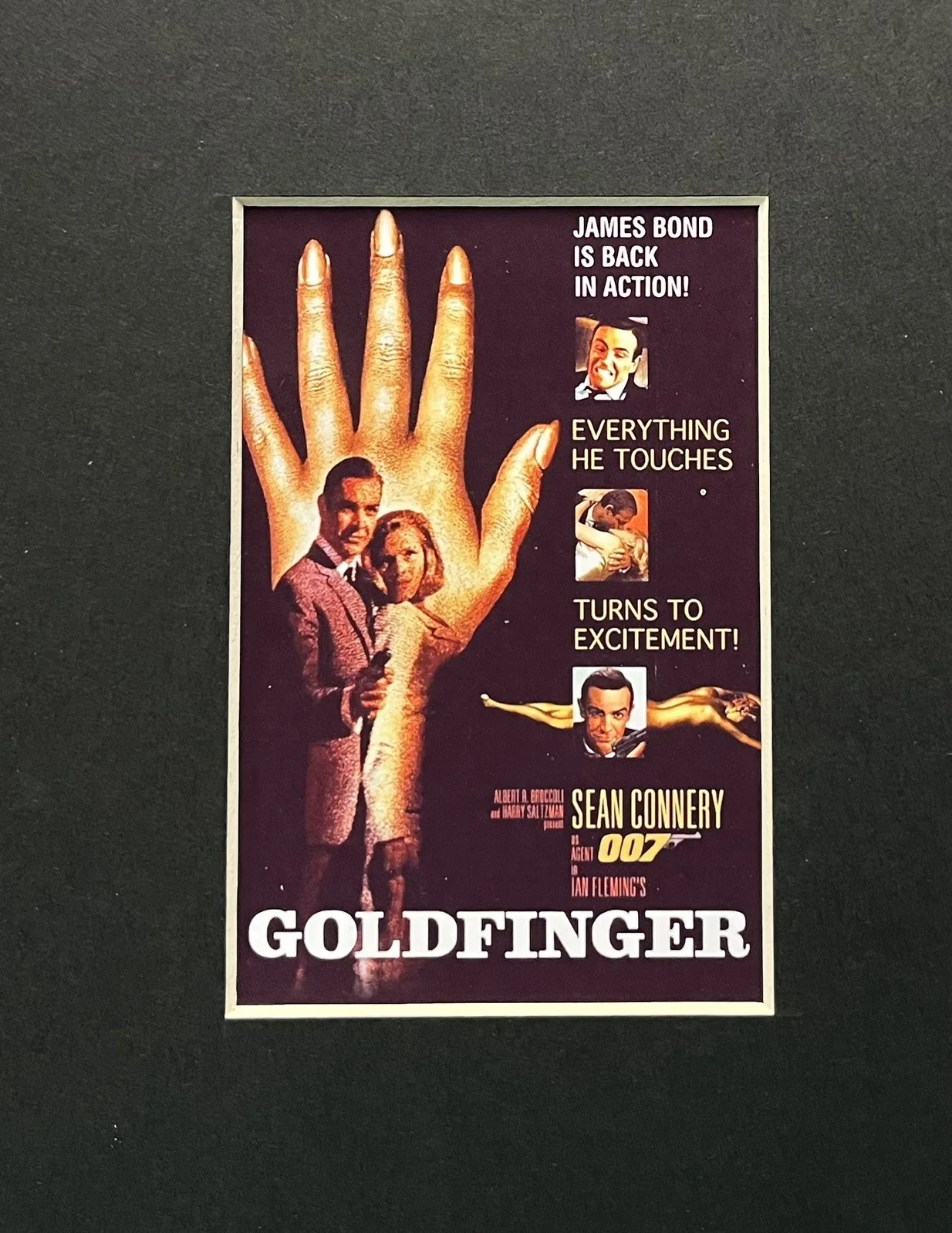007 JAMES BOND. GOLDFINGER. 35mm Film Cell Mounted Display, изображение 2