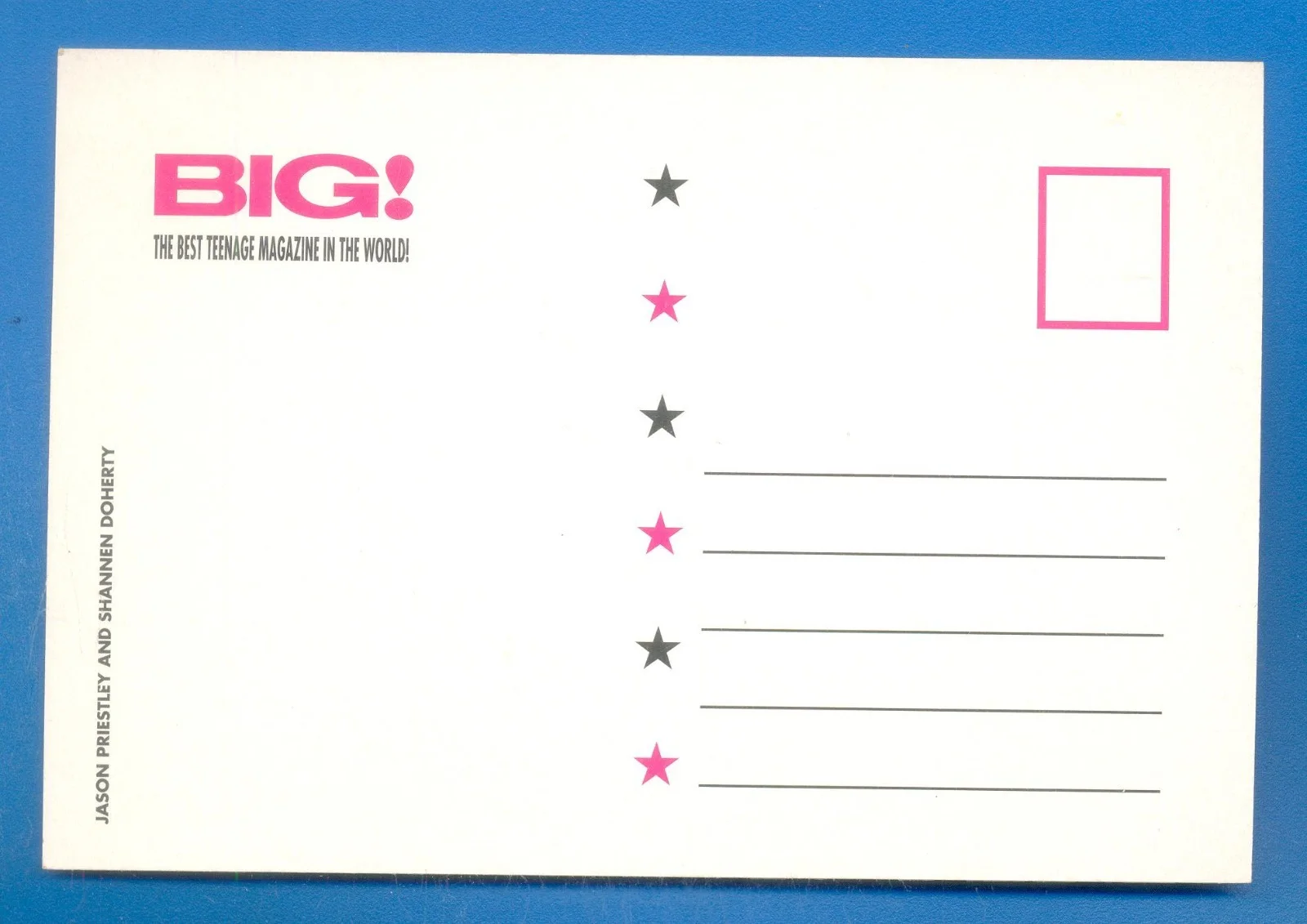 JASON PRIESTLY AND SHANNEN DOHERTY.BEVERLEY HILLS 90210.POSTCARD, изображение 2