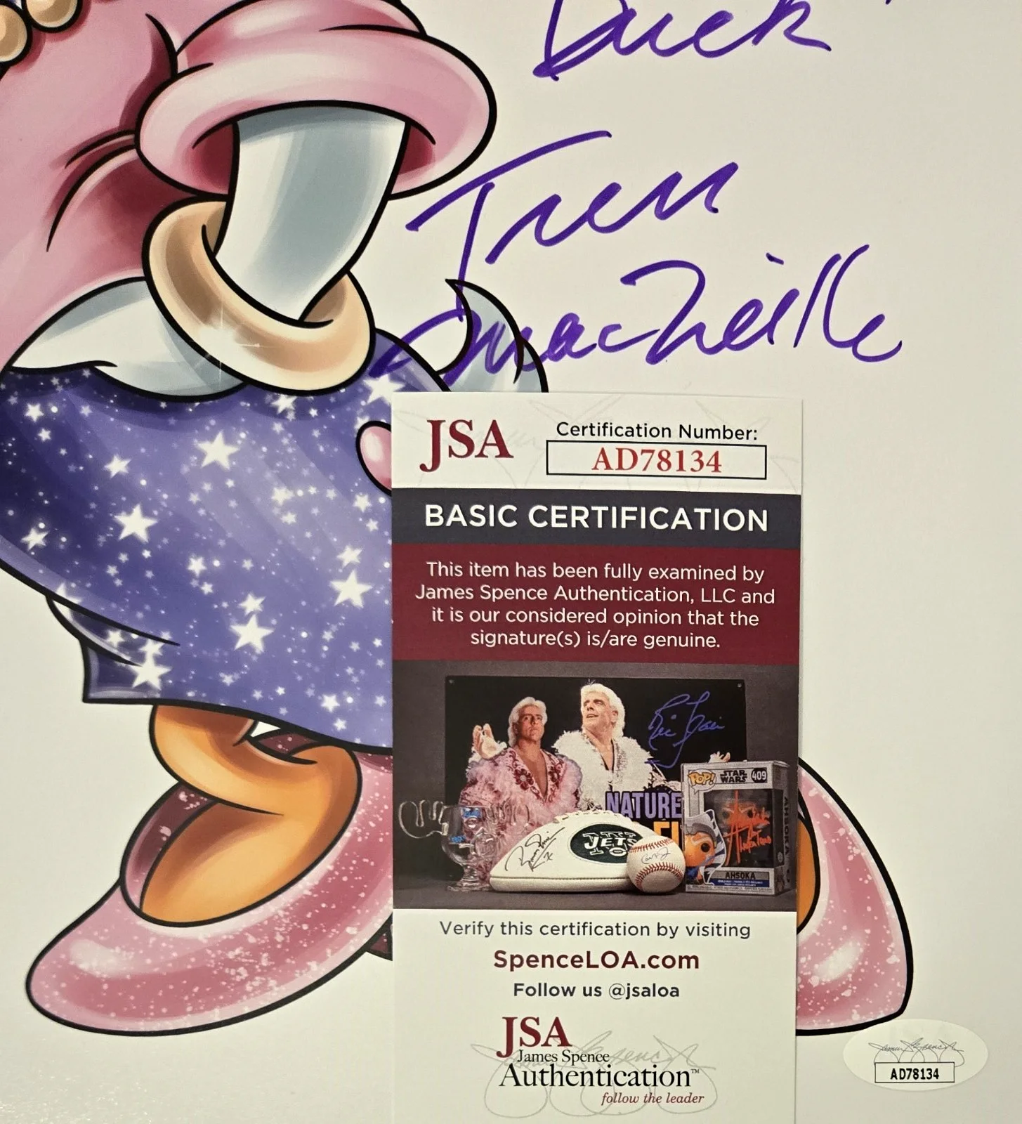 Tress MacNeille — Tress MacNeille Signed Photo Daisy Duck Donald Disney Autograph 11x14 JSA COA 34, image 2