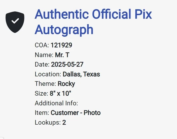 Mr. T — Mr T Autographed Original Rocky III Press Kit Promo Photo #RIII-3 OPIX HOLO, изображение 4