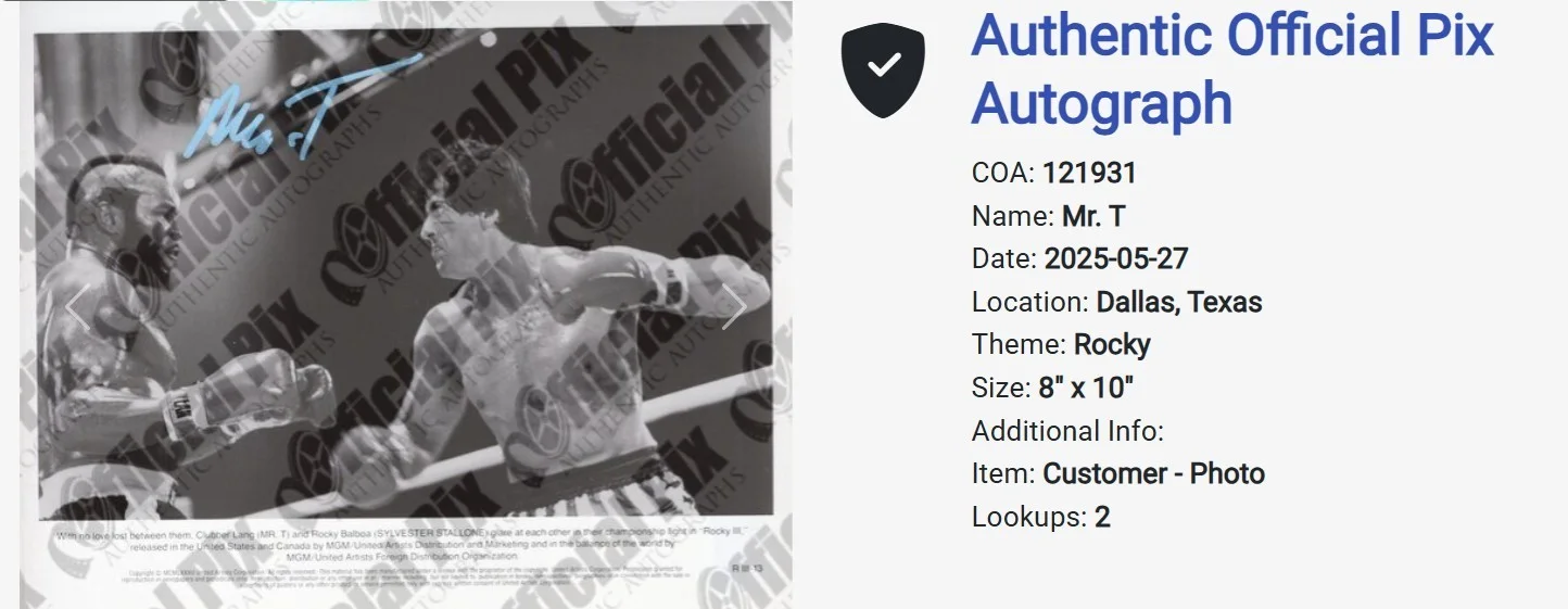 Mr. T — Mr T Autographed Original Rocky III Press Kit Promo Photo #RIII-13 OPIX HOLO, изображение 4