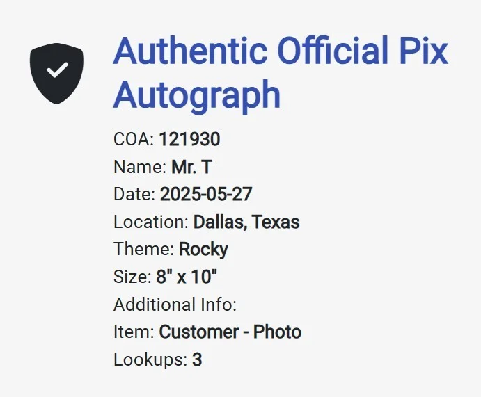 Mr. T — Mr T Autographed Original Rocky III Press Kit Promo Photo #RIII-21 OPIX HOLO, изображение 4