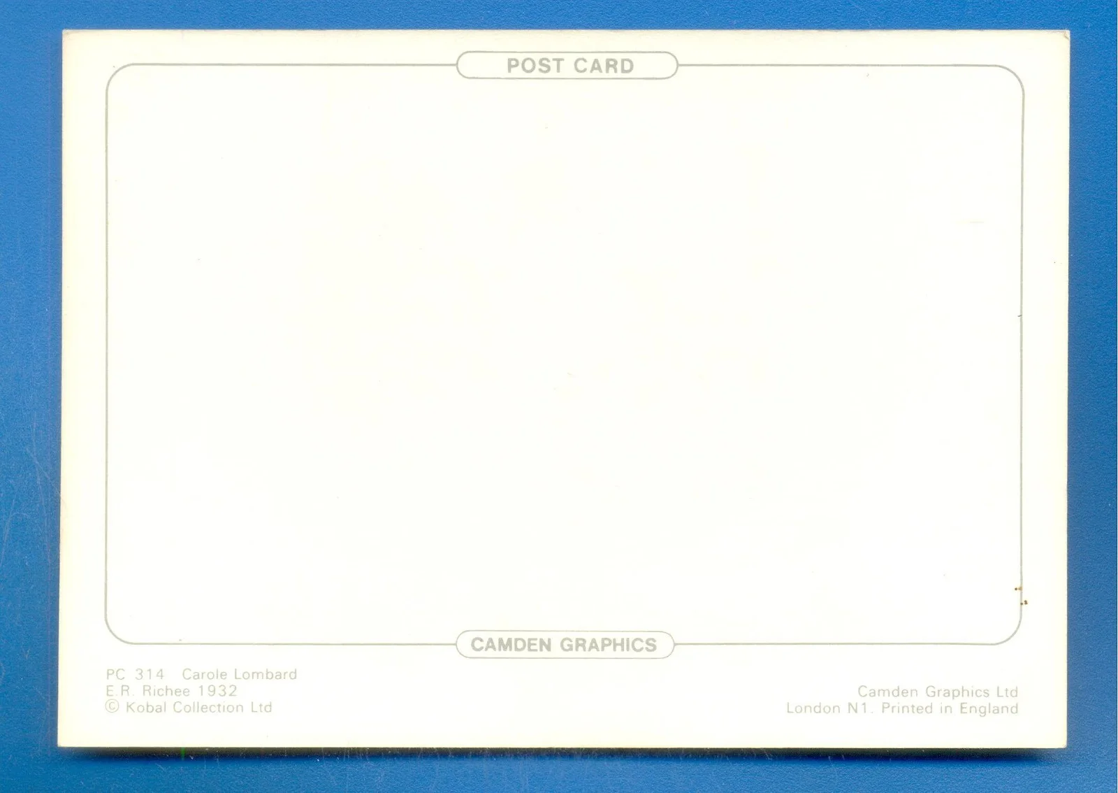 CAROLE LOMBARD.CAMDEN GRAPHICS POSTCARD, image 2