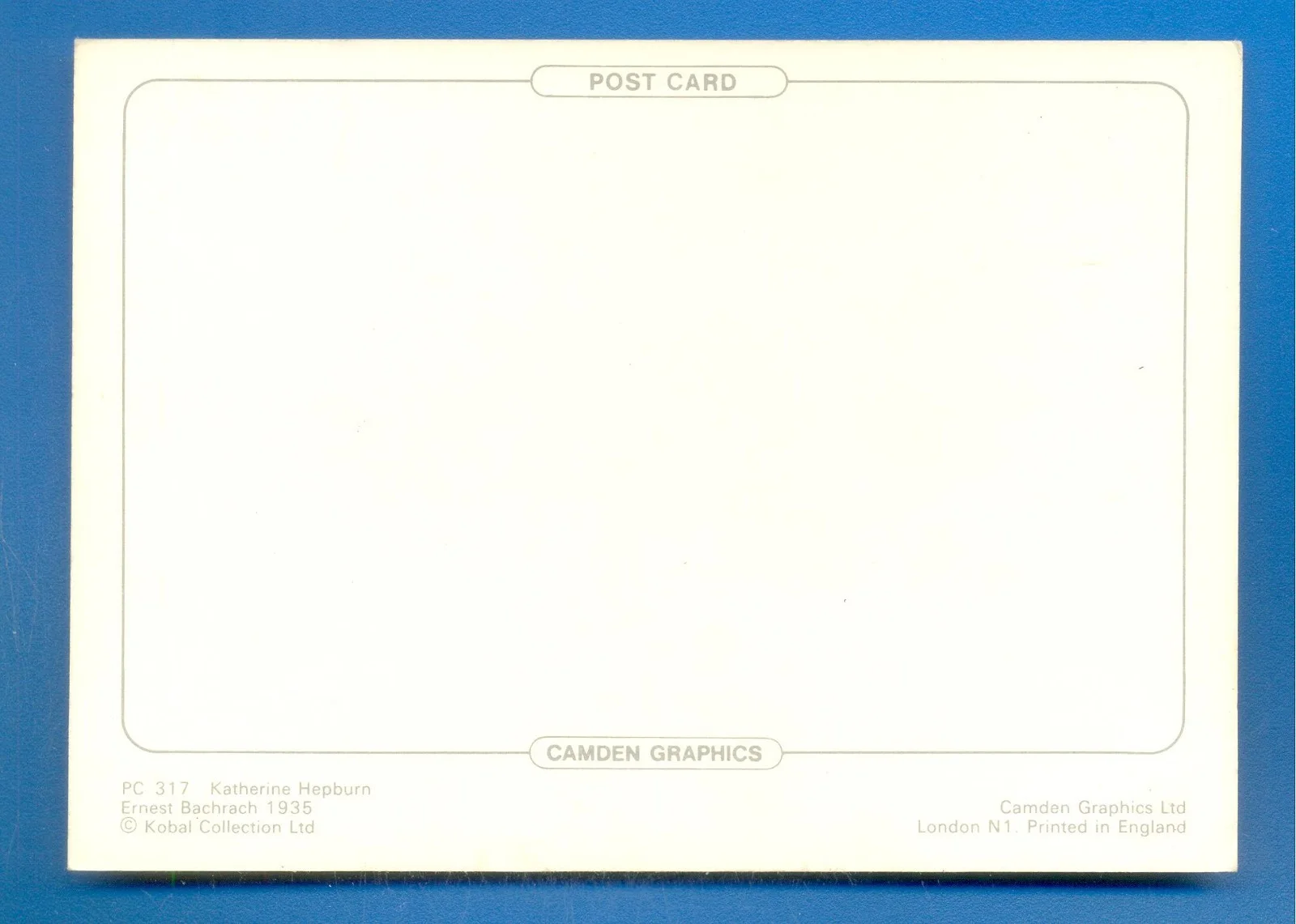 KATHERINE HEPBURN.CAMDEN GRAPHICS POSTCARD, image 2