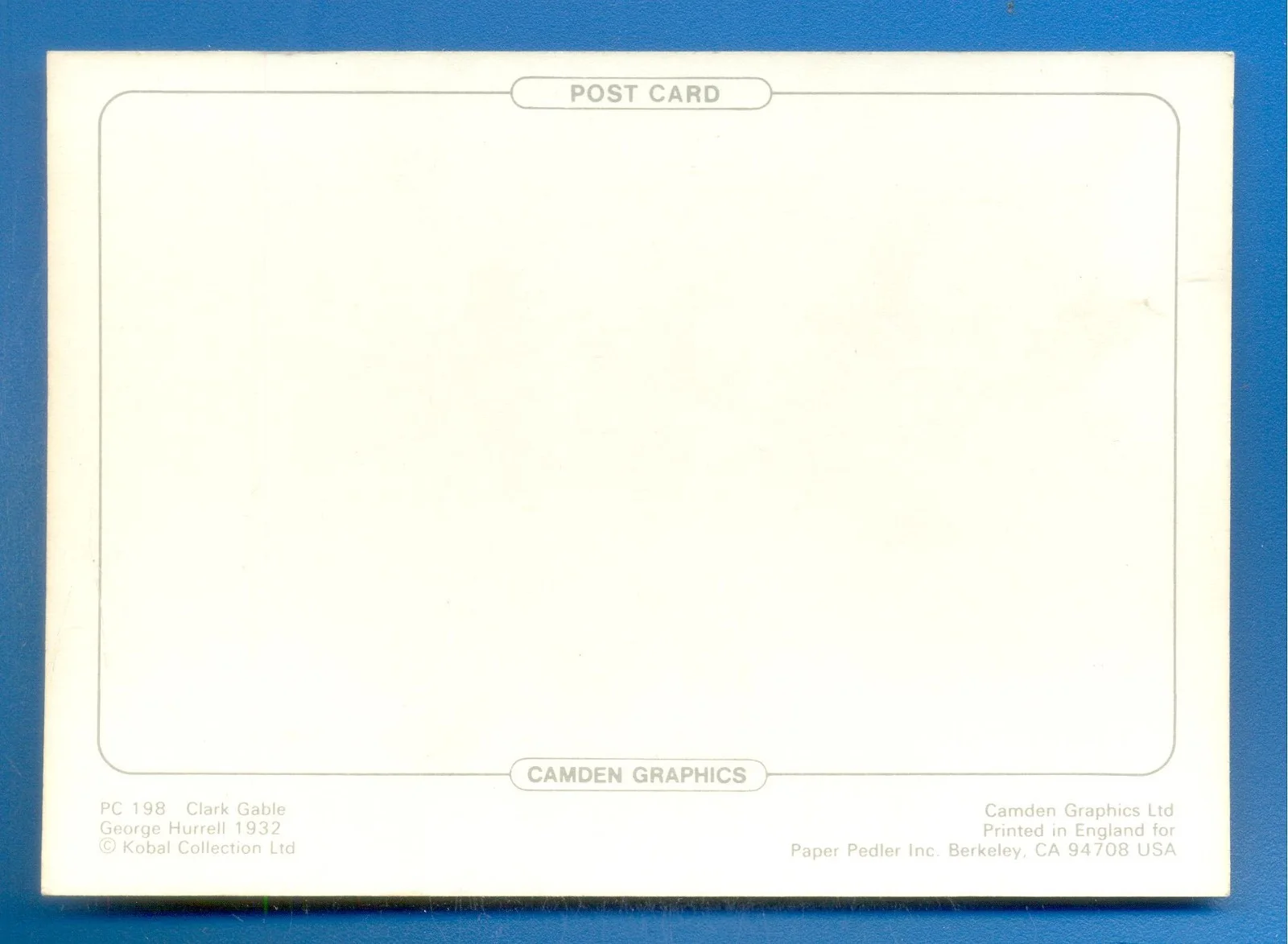 CLARK GABLE.CAMDEN GRAPHICS POSTCARD, изображение 2