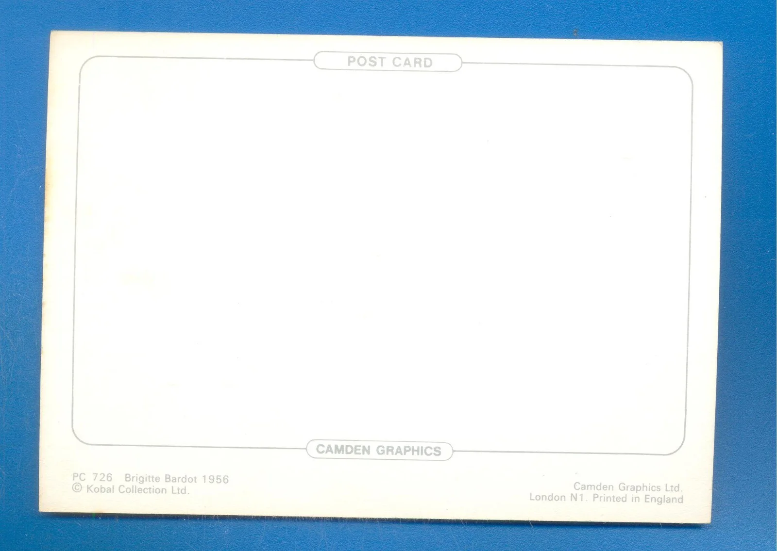 BRIGITTE BARDOT 1956.CAMDEN GRAPHICS POSTCARD, image 2