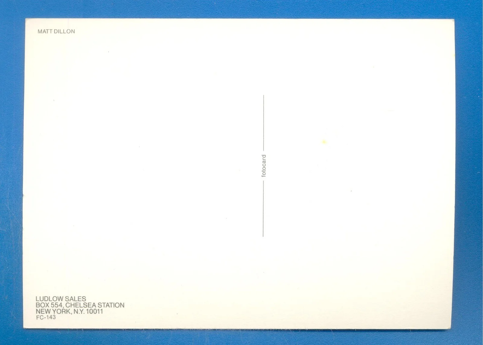 MATT DILLON.POSTCARD, image 2