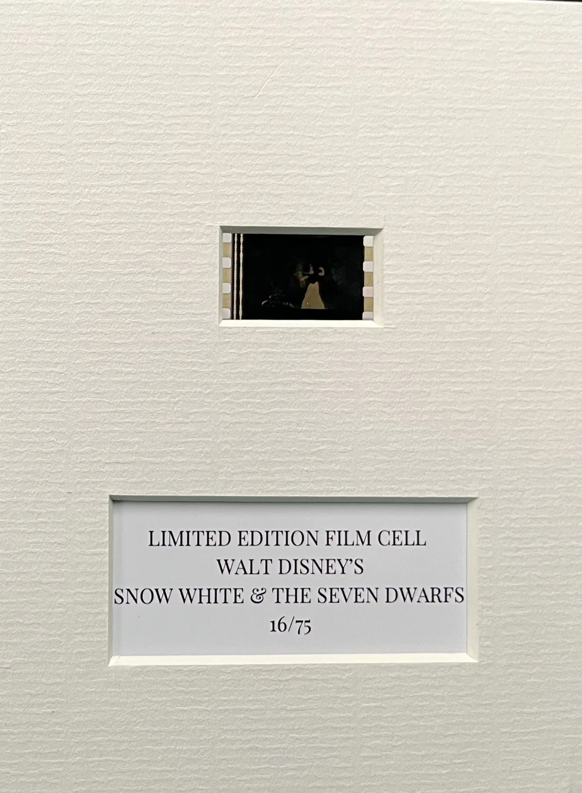 SNOW WHITE AND THE SEVEN DWARFS . 35mm Film Cell Mounted Display, image 3