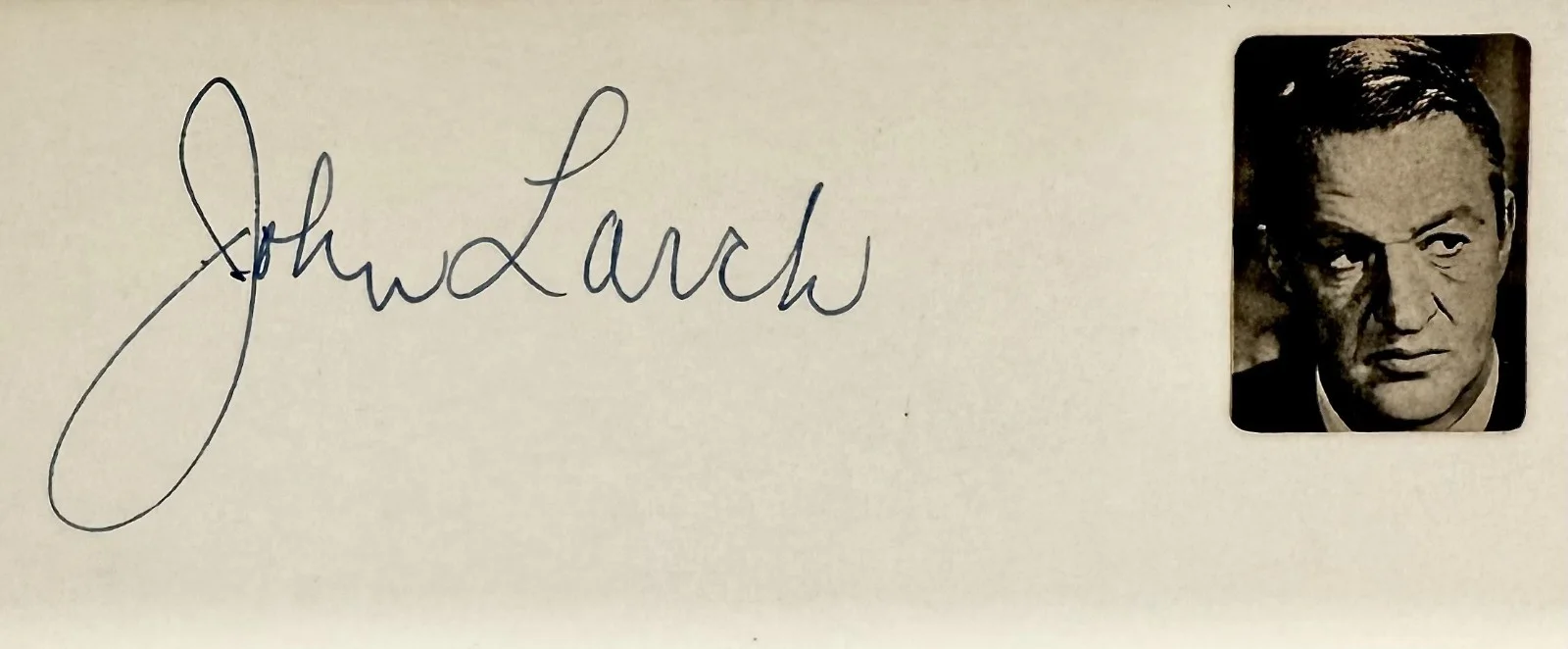 John Larch — JOHN LARCH Signed Autograph 4x6 INDEX CARD Play Misty for Me AMITYVILLE HORROR, image 2