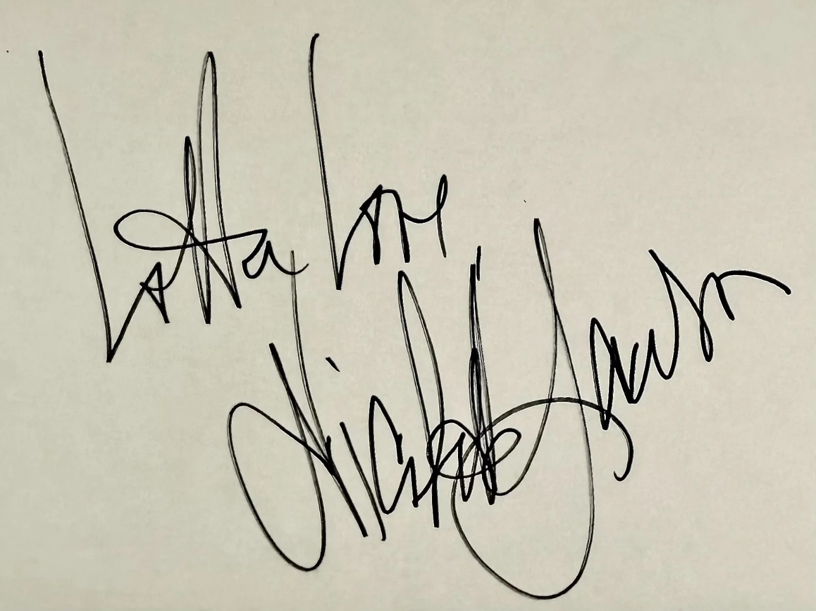 NICOLETTE LARSON Signed Autographed 4"x 6" INDEX CARD Hit Single LOTTA LOVE 1987, изображение 2