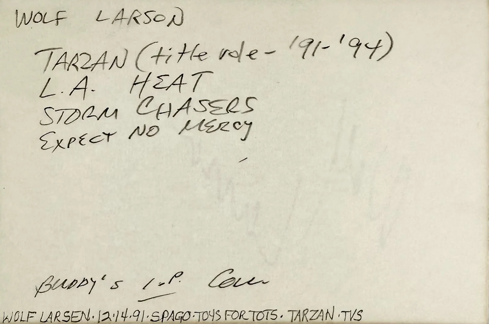 Wolf Larson — WOLF LARSON Signed Autograph 4x6 INDEX CARD L.A. Heat Tracks of a Killer TARZAN, image 5