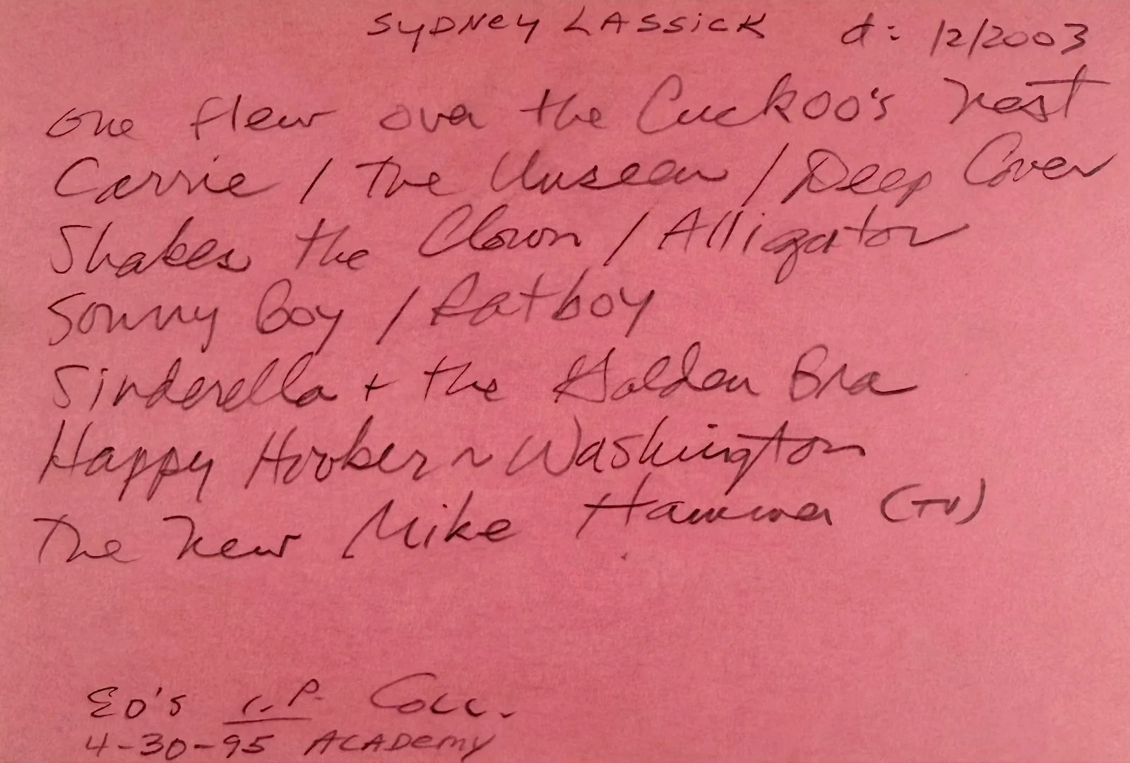 Sydney Lassick — SYDNEY LASSICK Signed Autograph 4x6 INDEX CARD One Flew Over the Cuckoo's Nest, изображение 3