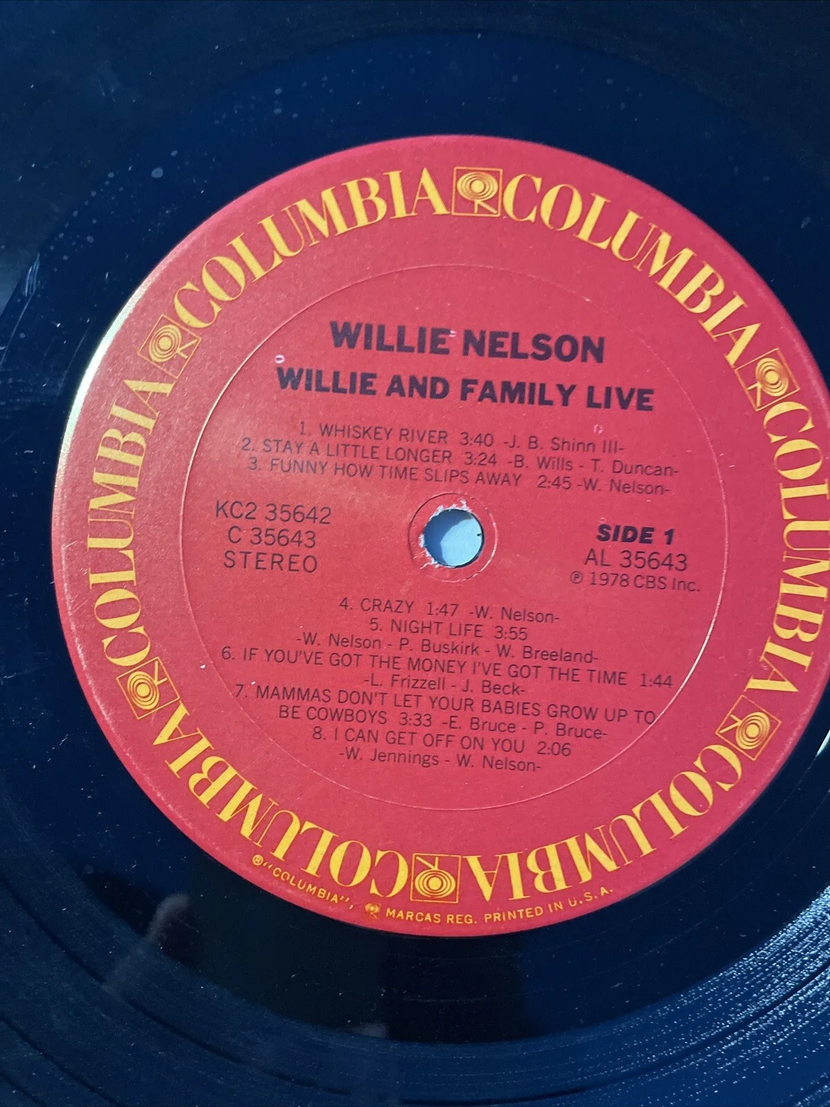 WILLIE NELSON Record LP. Signed Autograph WILLIE AND THE FAMILY COA Rock MT, image 5