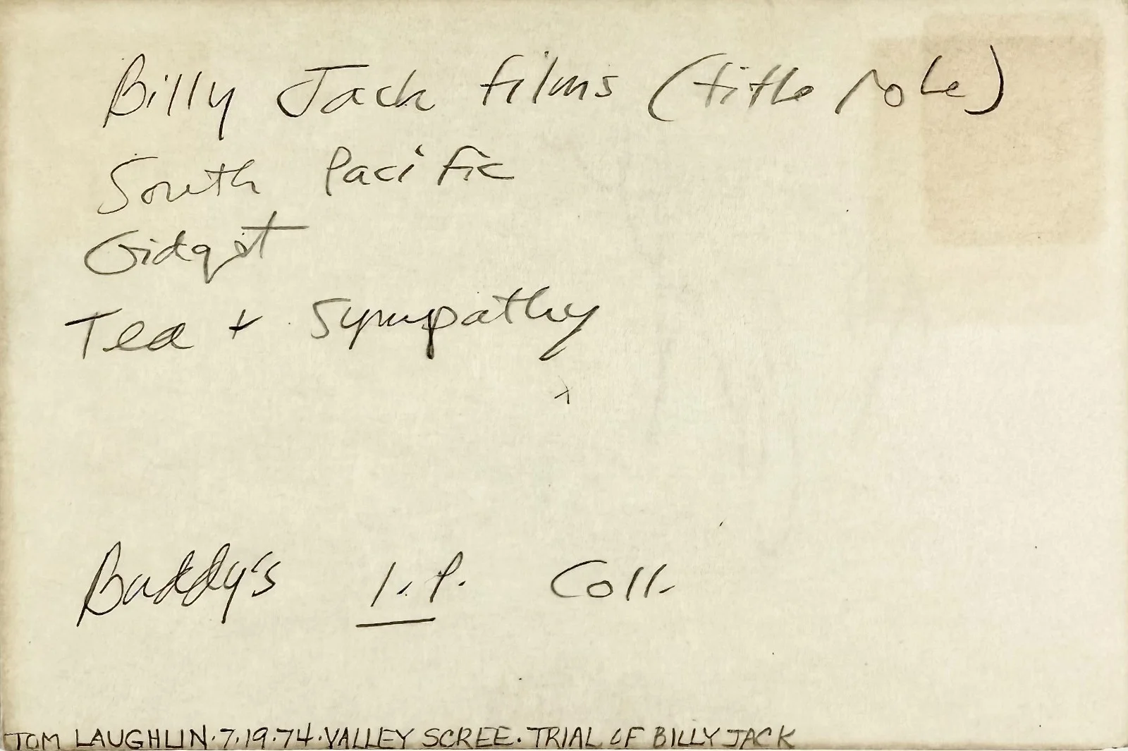 Tom Laughlin — TOM LAUGHLIN Signed Autographed 4x6 INDEX CARD The Master Gunfighter BILLY JACK, image 5
