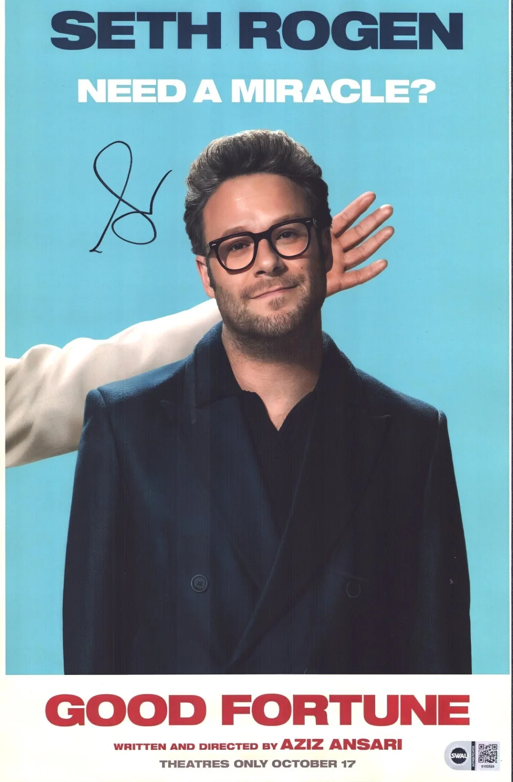 seth rogen — Seth Rogen Signed 11x17 Photo Good Fortune SWAU