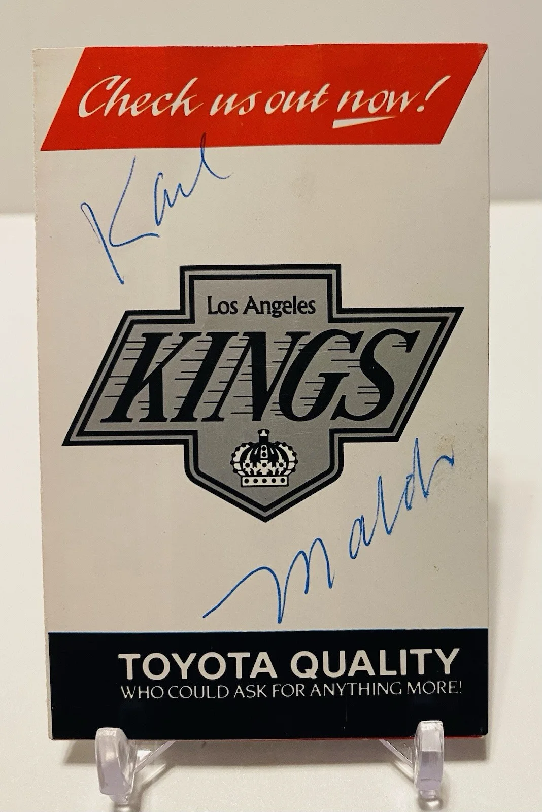 Karl Malden — 1988 LOS ANGELES KINGS SCHEDULE SIGNED AUTOGRAPH KARL MALDEN AUTO