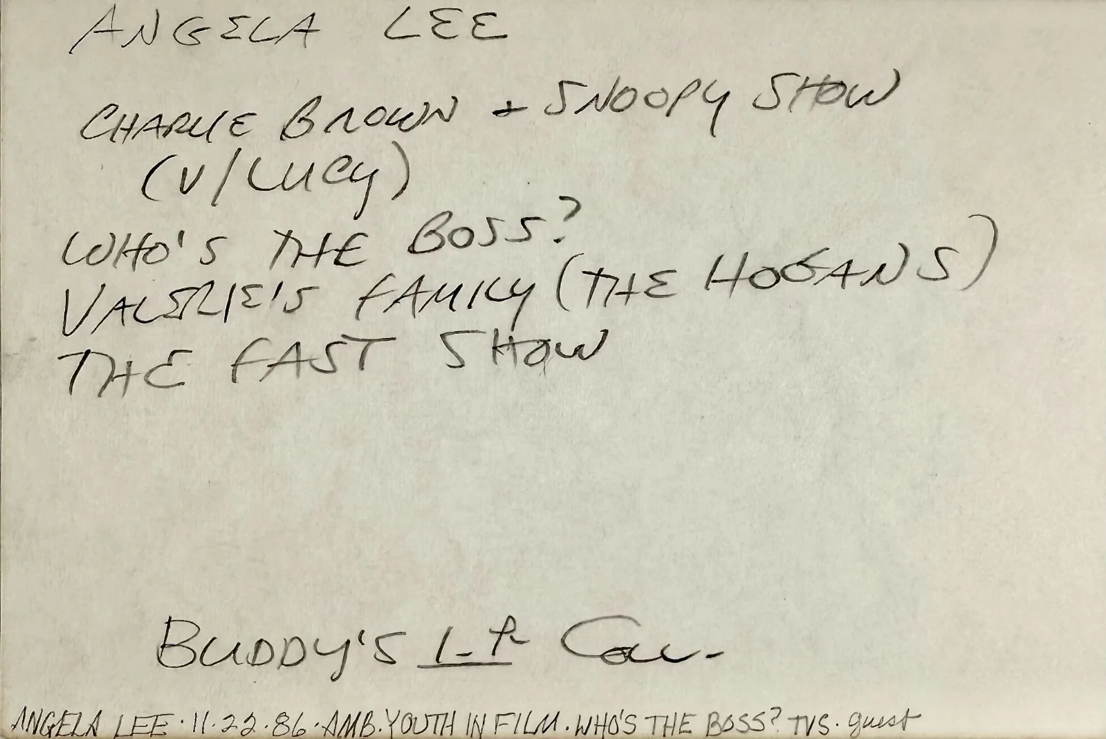 Angela Lee — ANGELA LEE Signed Autographed INDEX CARD Charlie Brown & Snoopy Show LUCY VOICE, изображение 5
