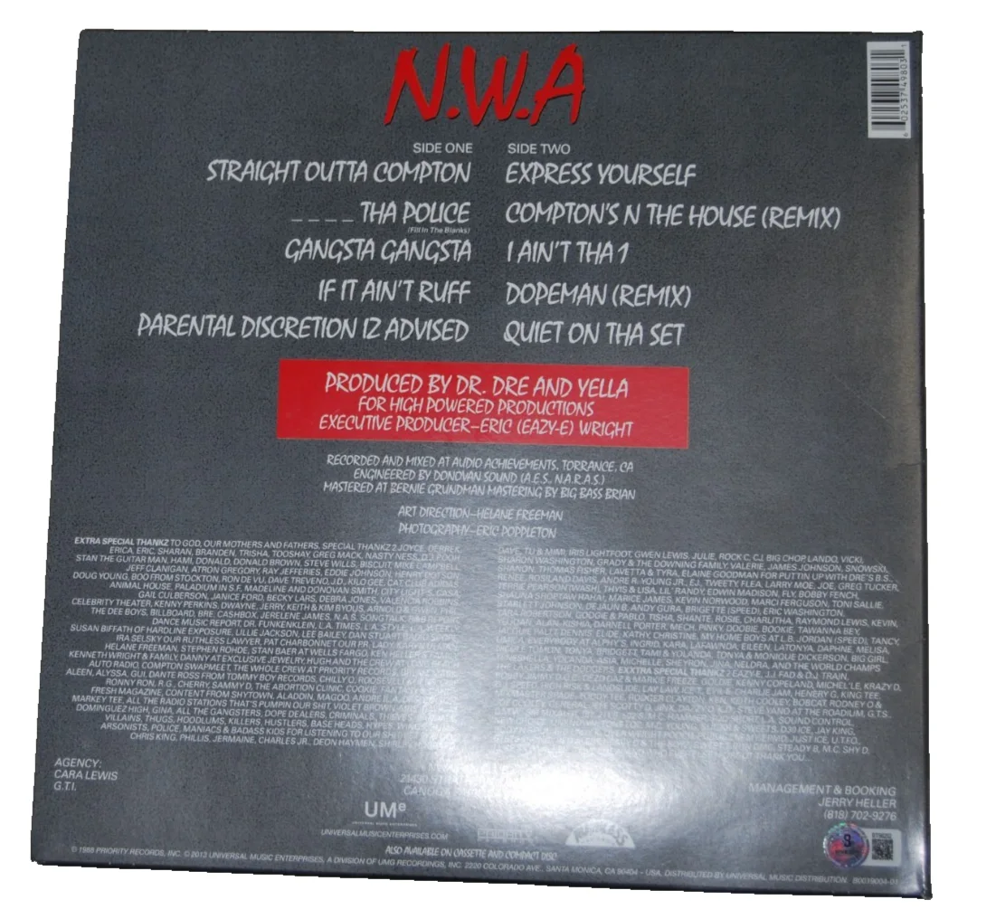 ICE CUBE signed (STRAIGHT OUTTA COMPTON) NWA Vinyl Record LP BECKETT BT56252, изображение 2