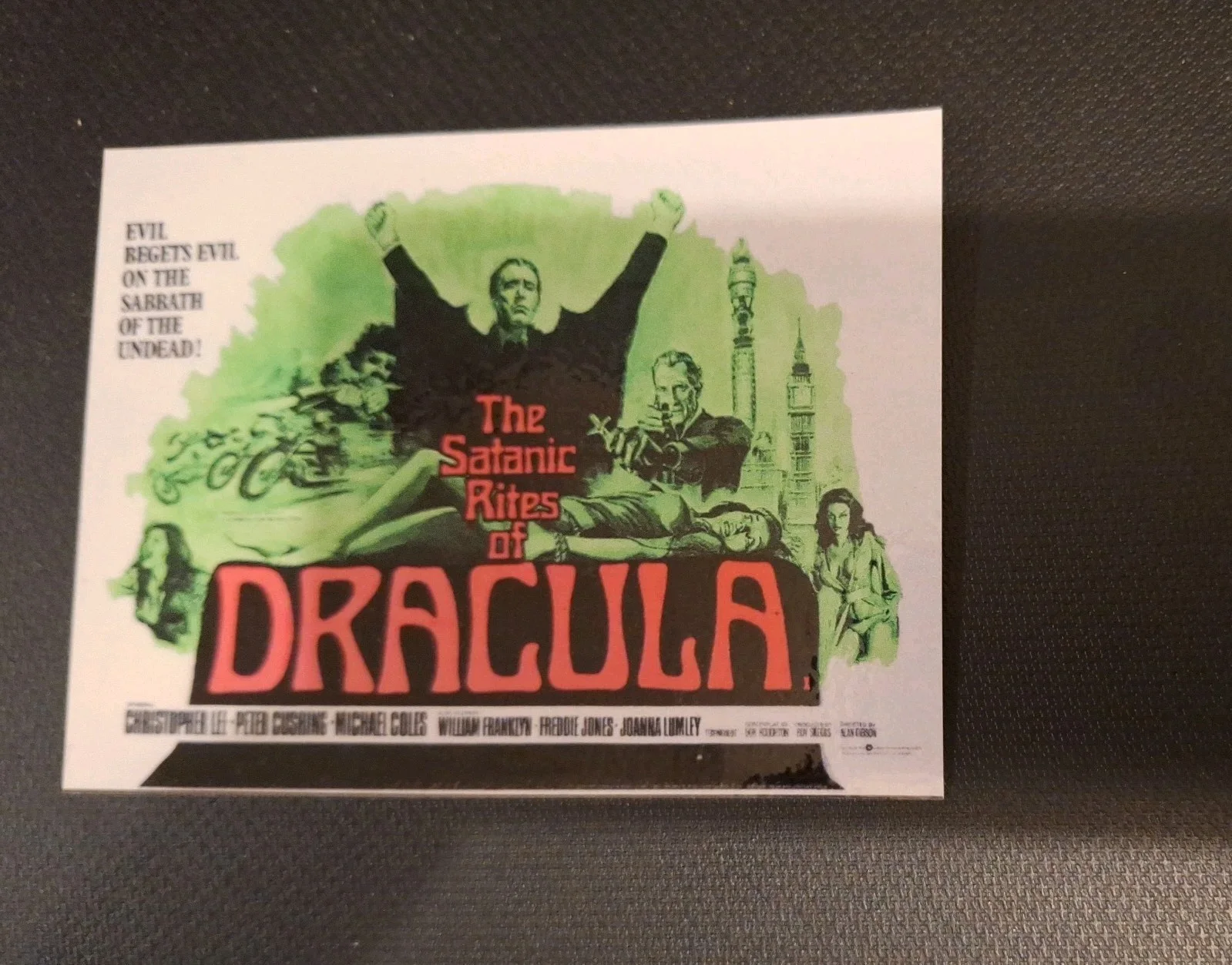 Hammer Film "The Satanic Rites Of Dracula" 1974 UK Quad Poster Modern Postcard, изображение 4