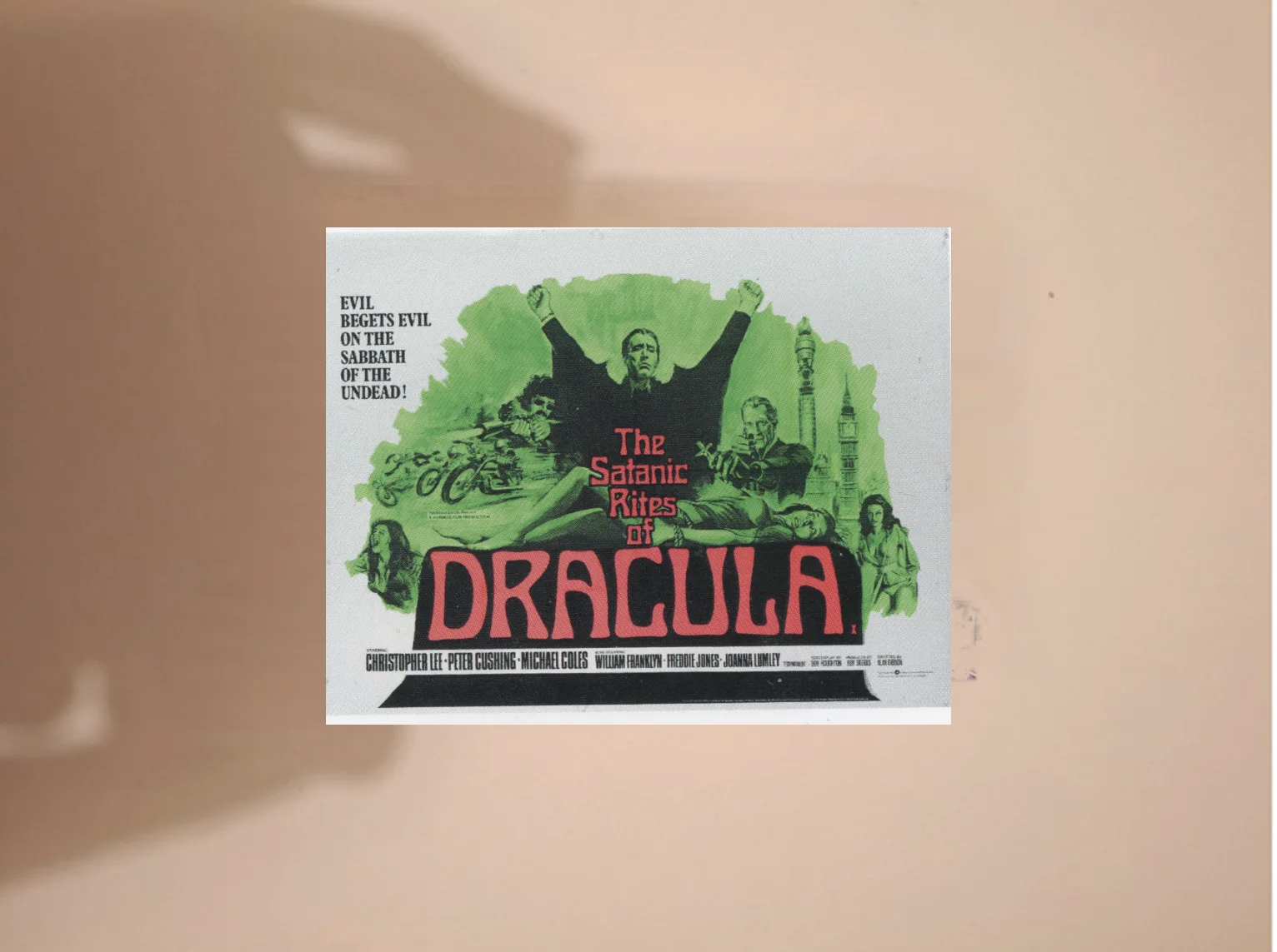Hammer Film "The Satanic Rites Of Dracula" 1974 UK Quad Poster Modern Postcard, изображение 5
