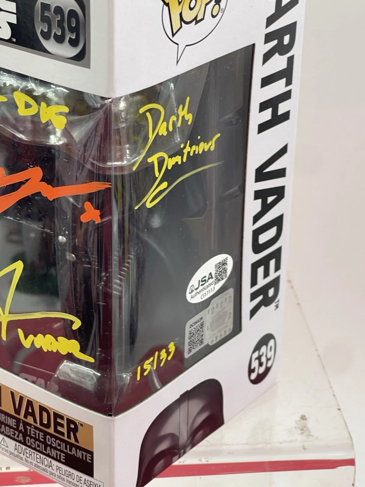 Hayden Christensen — HAYDEN CHRISTENSEN, O'Connell & Bistrevsky SIGNED DARTH VADER FUNKO POP 539 JSA, изображение 3